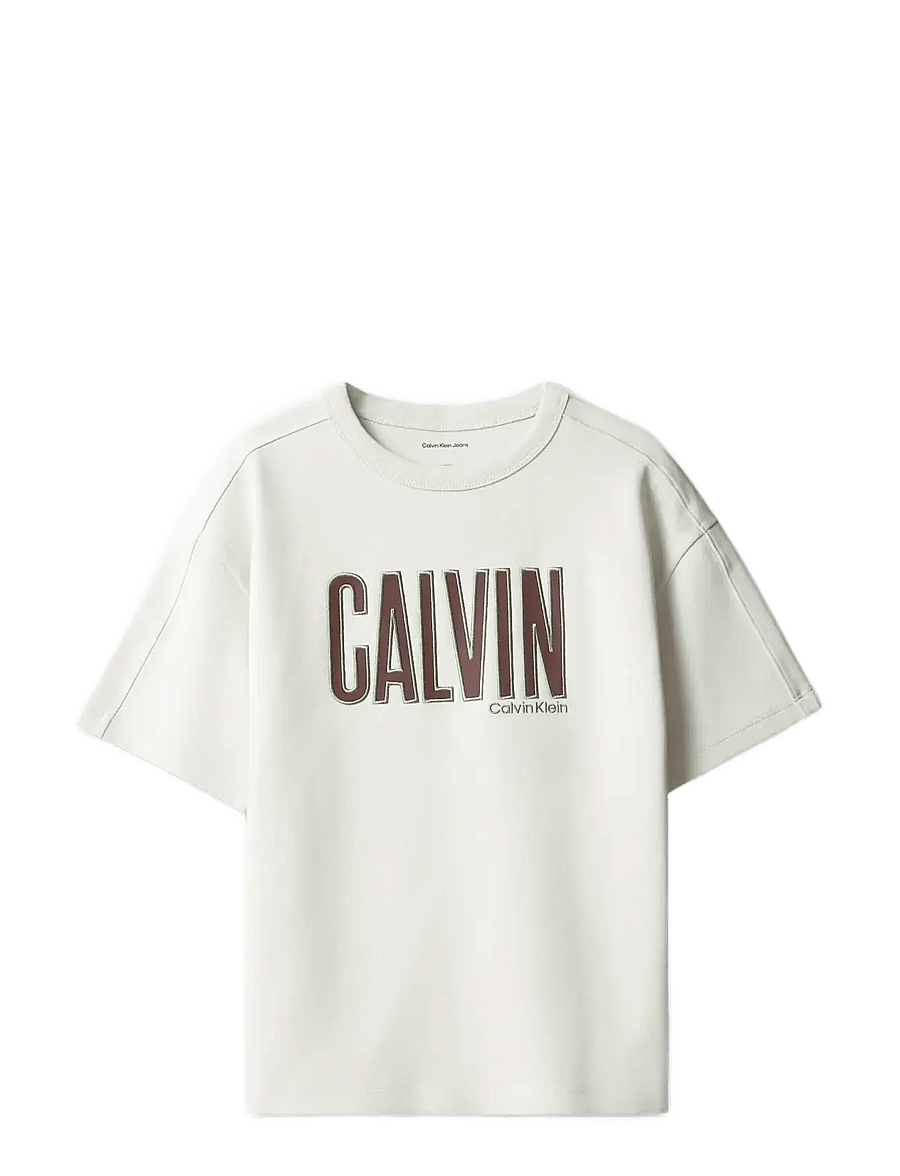 Calvin Klein - CALVIN APPLIQUE SS T-SHIRT - kortärmade t-shirts - turtledove - 1