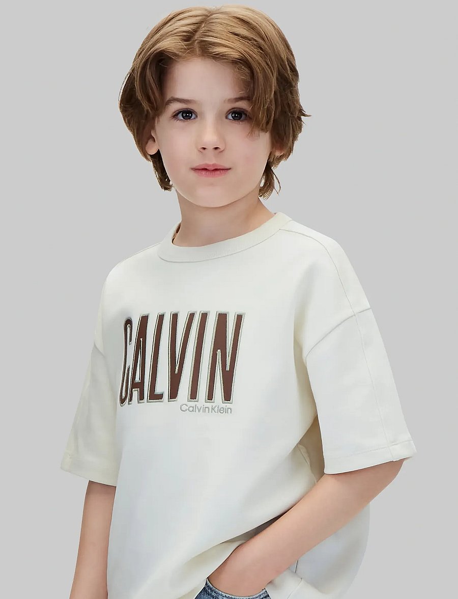 Calvin Klein - CALVIN APPLIQUE SS T-SHIRT - kortärmade t-shirts - turtledove - 4