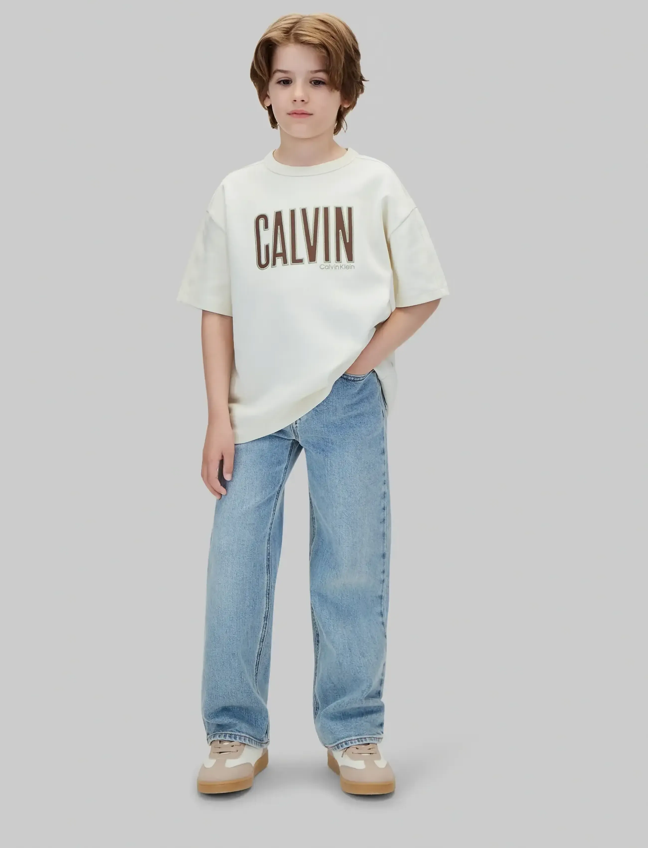 Calvin Klein - CALVIN APPLIQUE SS T-SHIRT - turtledove - 5