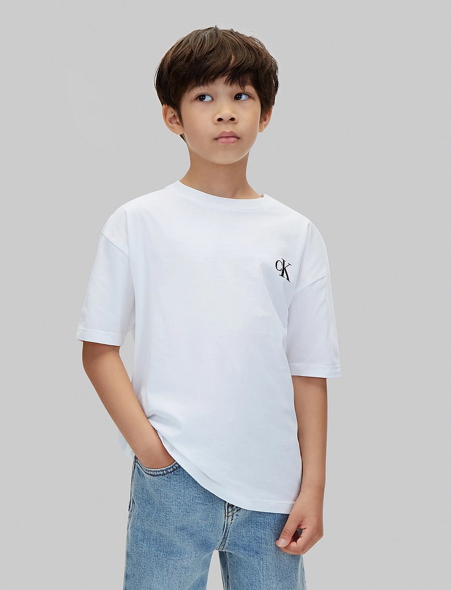 Calvin Klein - RLXD BACK PHOTO PRINT SS T-SHIRT - kortärmade t-shirts - bright white - 2