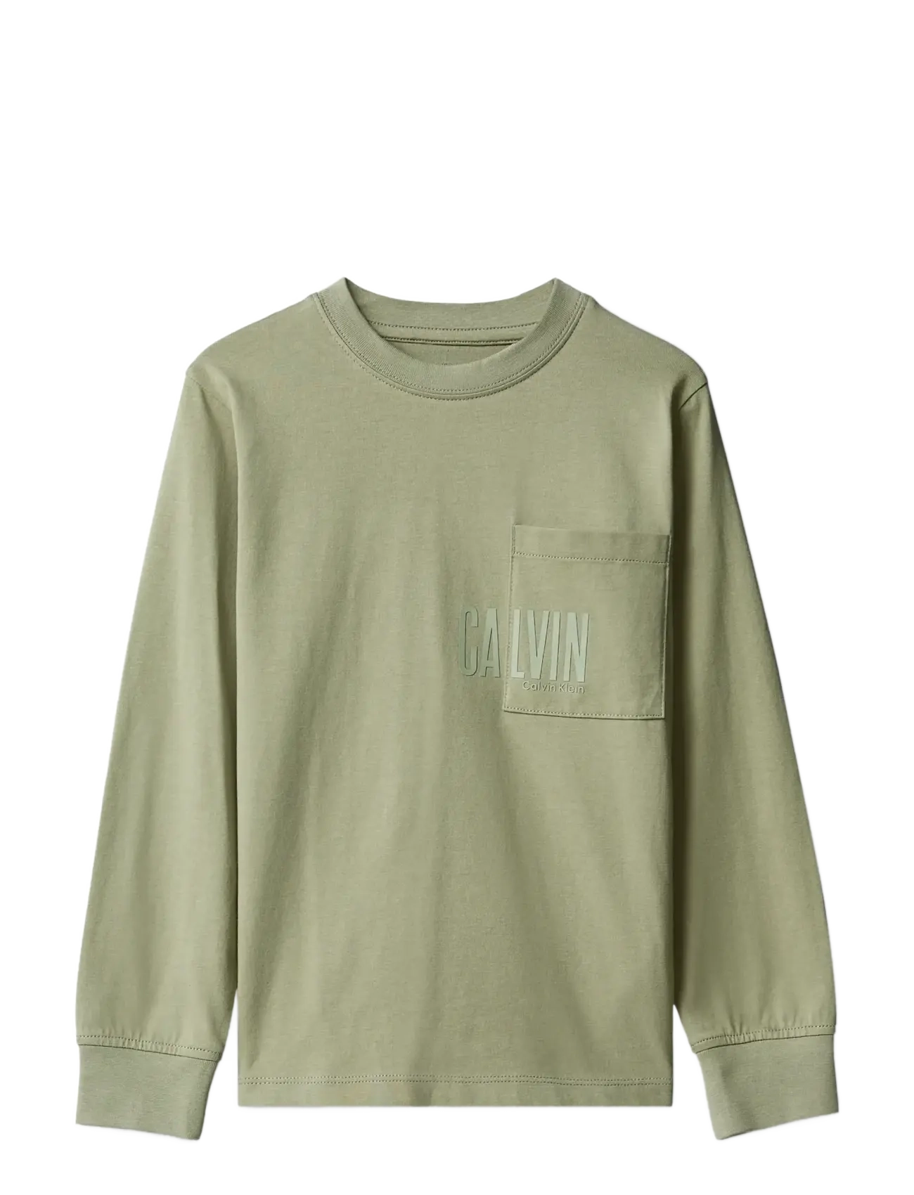 Calvin Klein CALVIN POCKET LS T-SHIRT - T-shirts - OIL GREEN / khaki/green