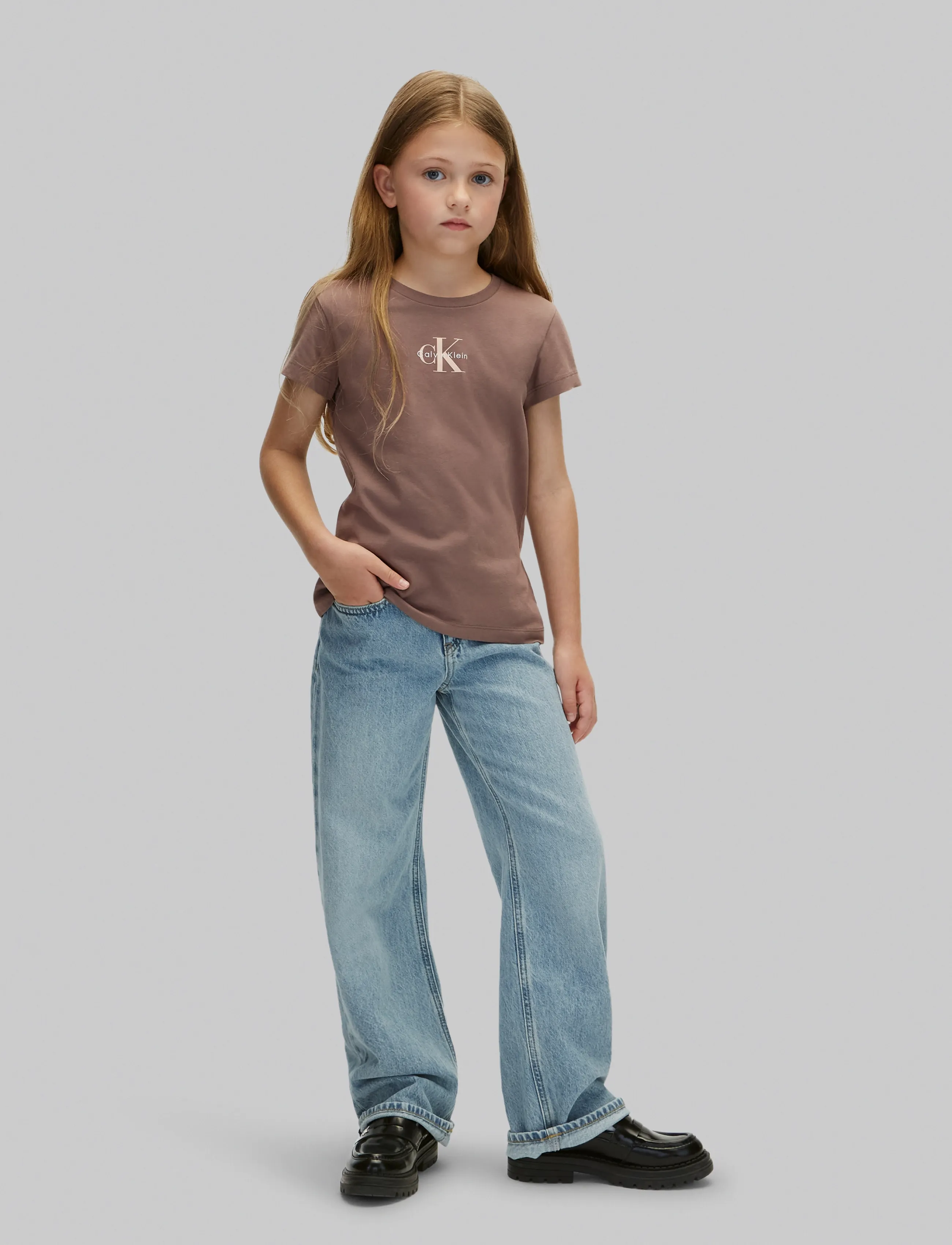 Calvin Klein 2PK CK SLIM SS T-SHIRT - Calvin Klein - IRON   SOFT PINK / brown