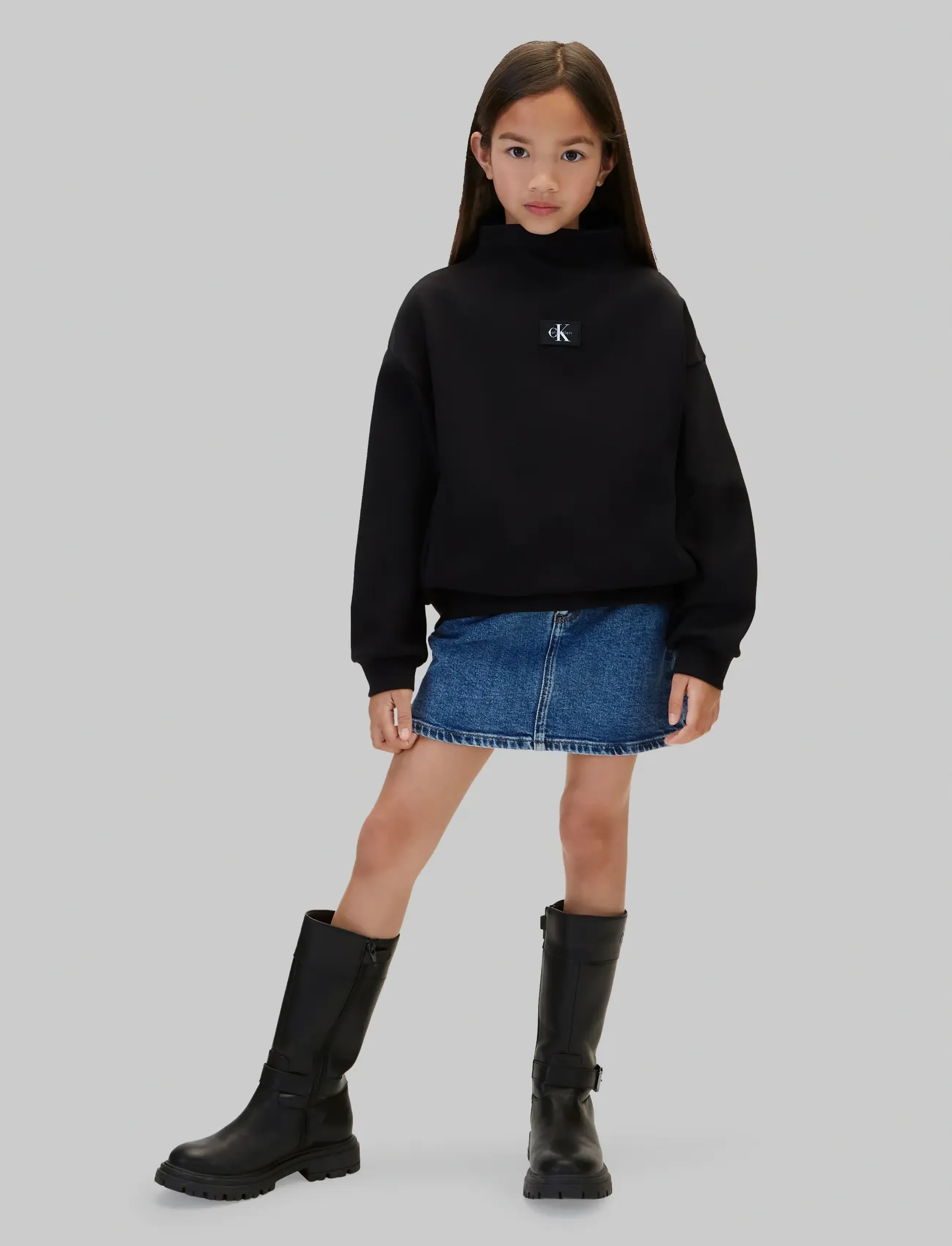 Calvin Klein INTERLOCK SWEATSHIRT - Sweatshirts & Huvtröjor - PVH BLACK / black