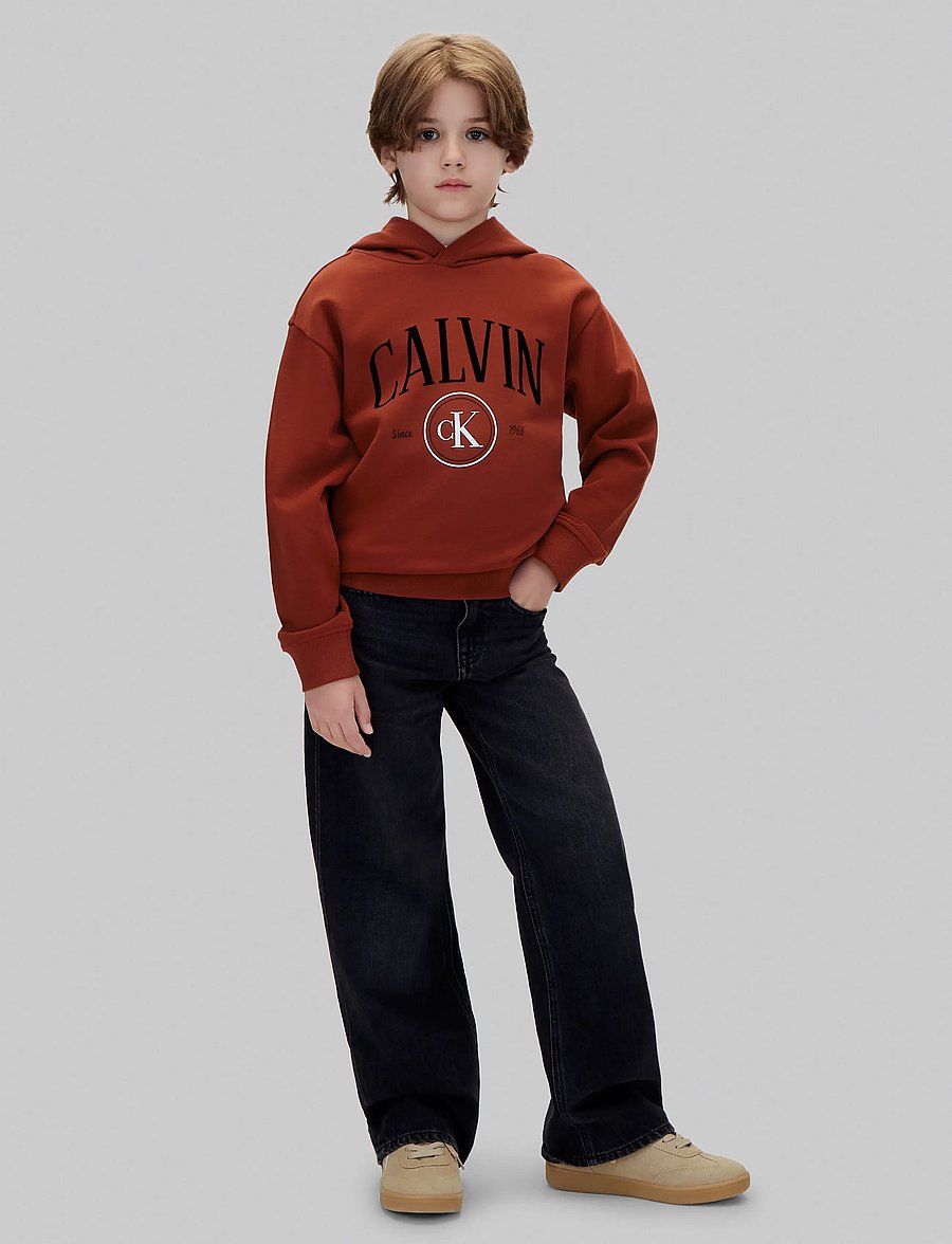 Calvin Klein - CALVIN CK CIRCLE HOODIE - kapuutsiga pusad - fired brick - 0