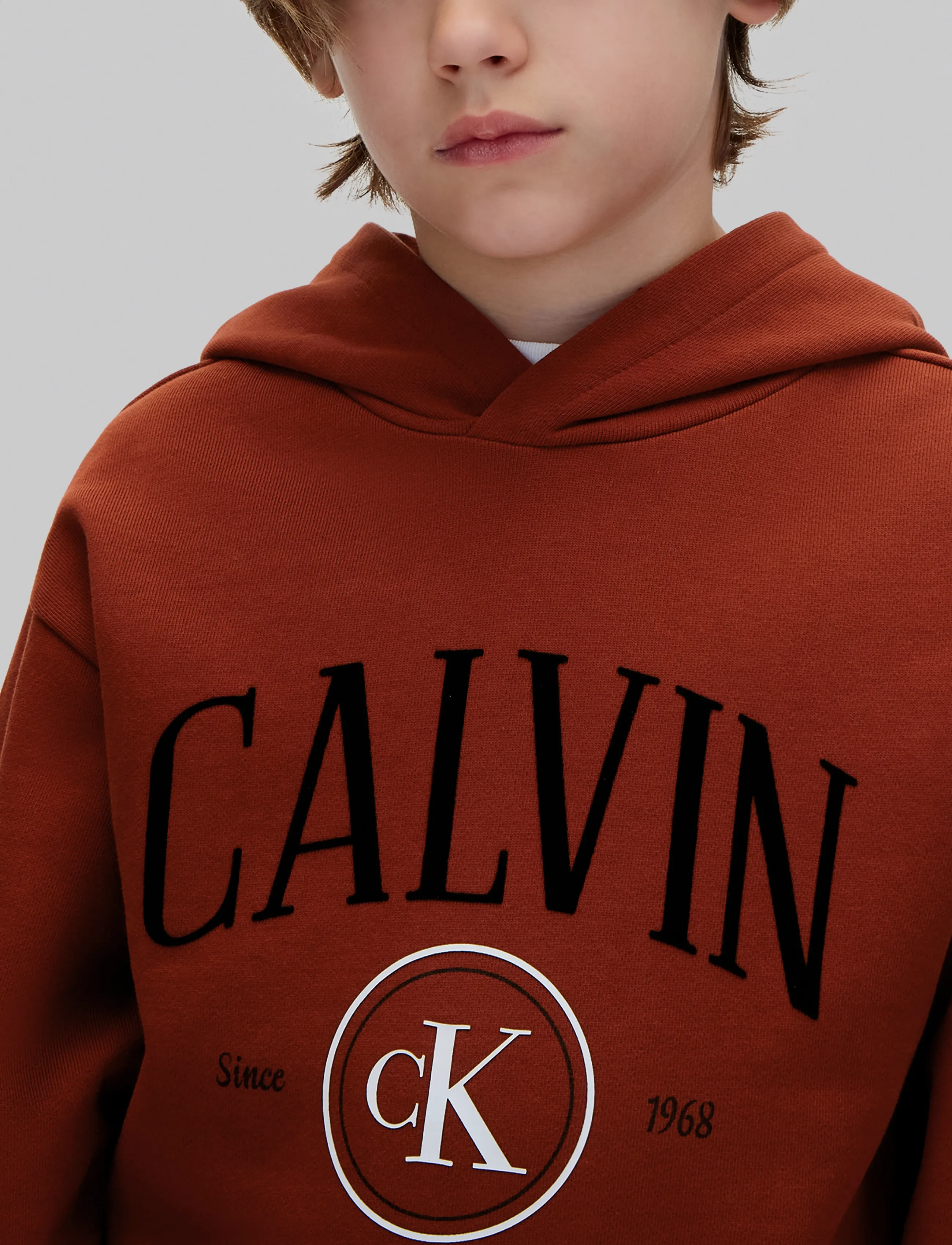 Calvin Klein - CALVIN CK CIRCLE HOODIE - fired brick - 4