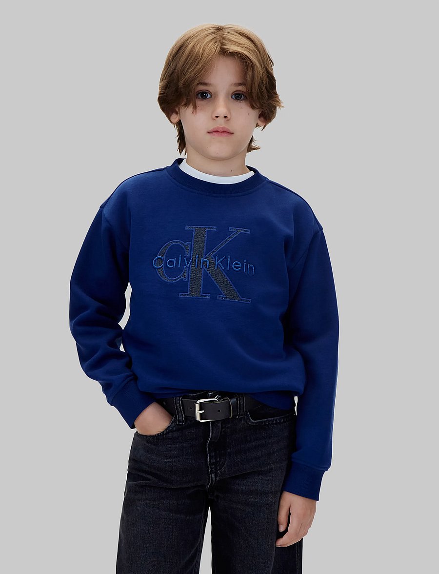 Calvin Klein - SEASONAL MONOLOGO CN SWEATSHIRT - dressipluusid - estate blue - 0