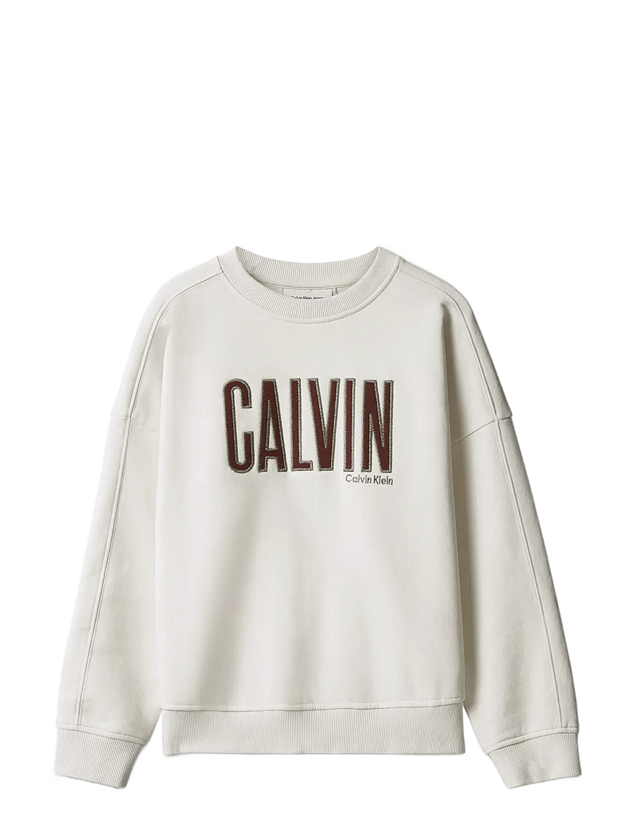 Calvin Klein - CALVIN APPLIQUE CN SWEATSHIRT - sweatshirts - turtledove - 1