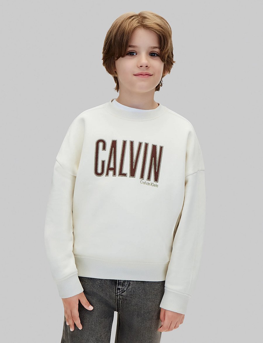 Calvin Klein - CALVIN APPLIQUE CN SWEATSHIRT - sweatshirts - turtledove - 0