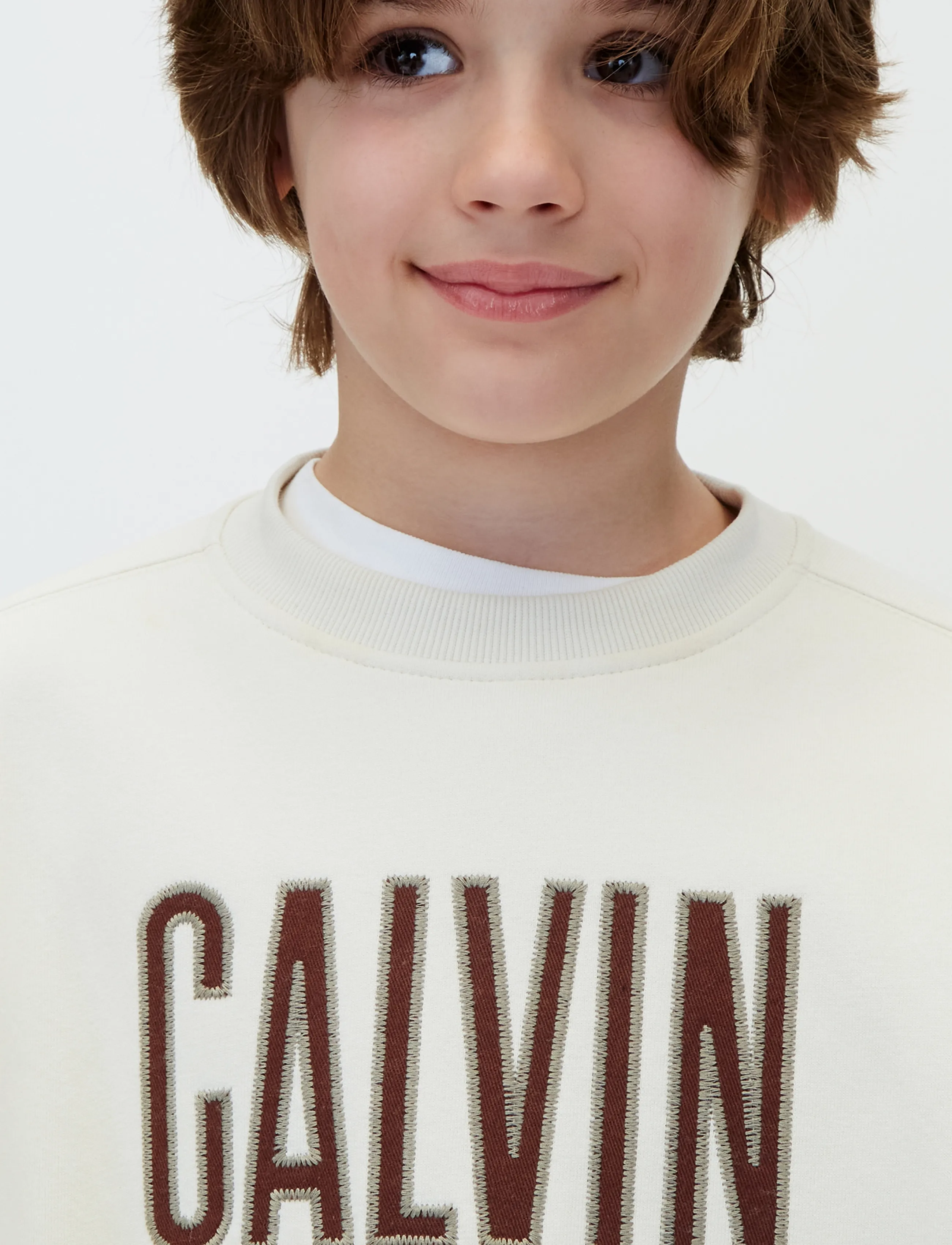 Calvin Klein - CALVIN APPLIQUE CN SWEATSHIRT - turtledove - 3
