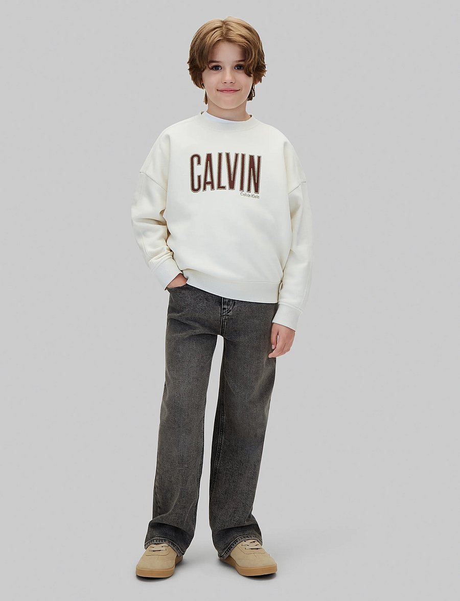 Calvin Klein - CALVIN APPLIQUE CN SWEATSHIRT - sweatshirts - turtledove - 4