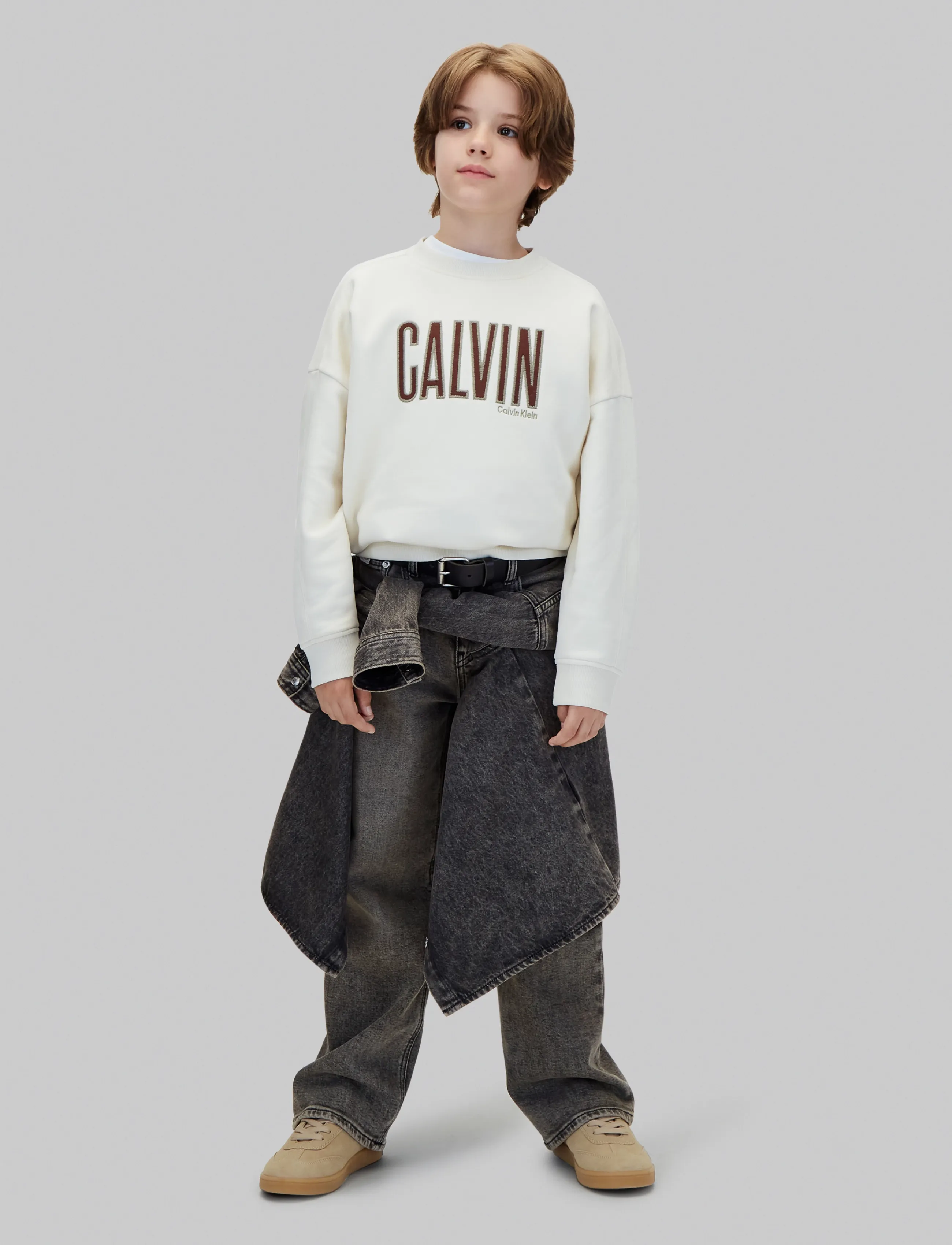Calvin Klein - CALVIN APPLIQUE CN SWEATSHIRT - turtledove - 5