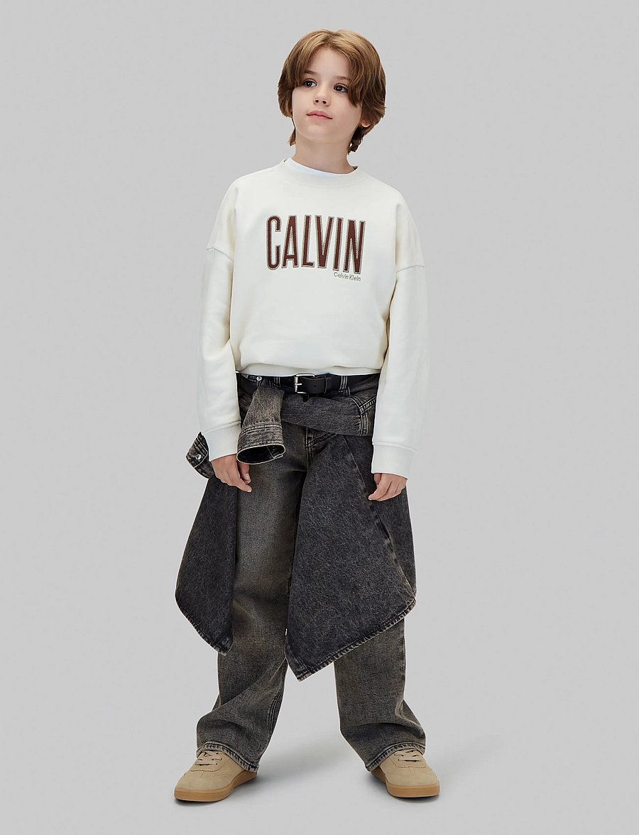 Calvin Klein - CALVIN APPLIQUE CN SWEATSHIRT - sweatshirts - turtledove - 5