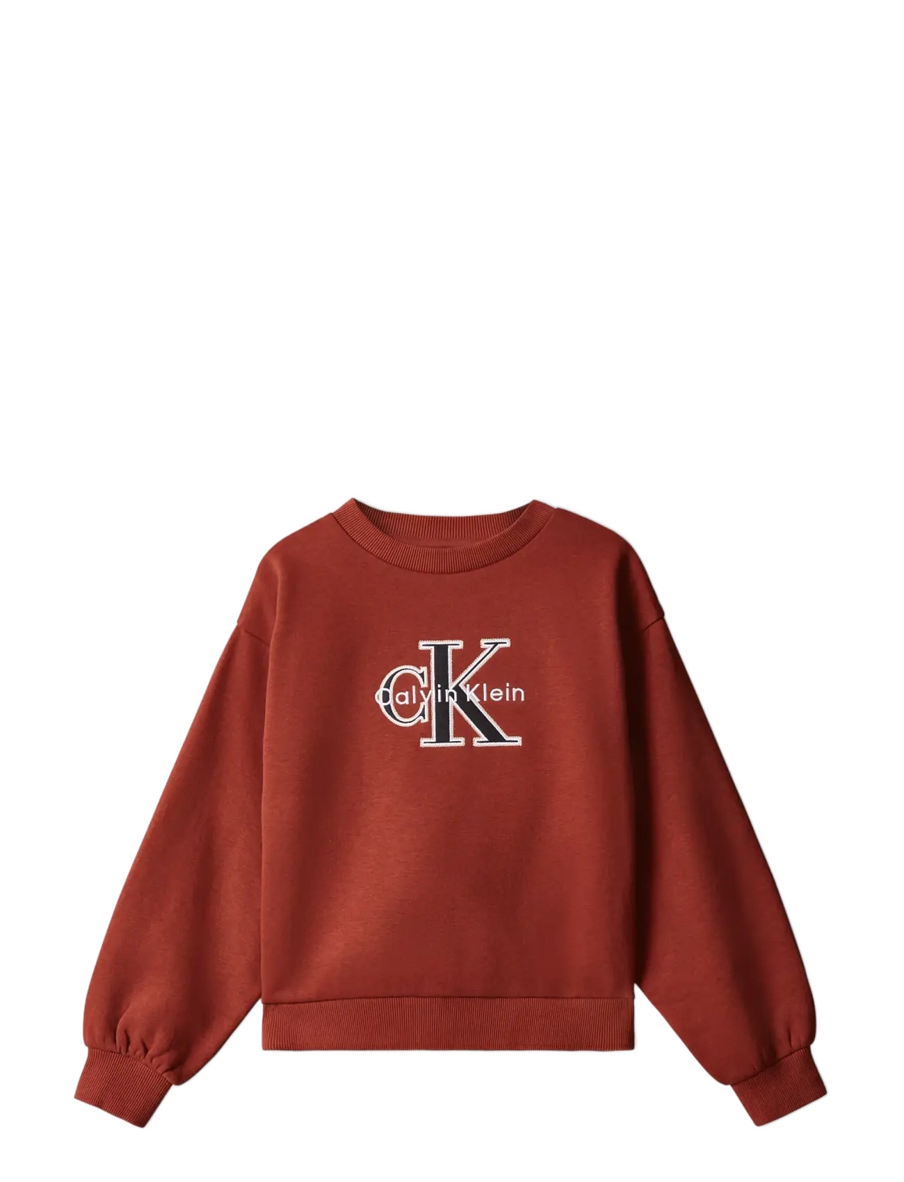 Calvin Klein SEASONAL MONOLOGO CN SWEATSHIRT - Back to school - FIRED BRICK / burgundy