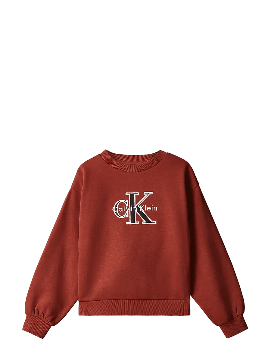 Calvin Klein - SEASONAL MONOLOGO CN SWEATSHIRT - dressipluusid - fired brick - 1