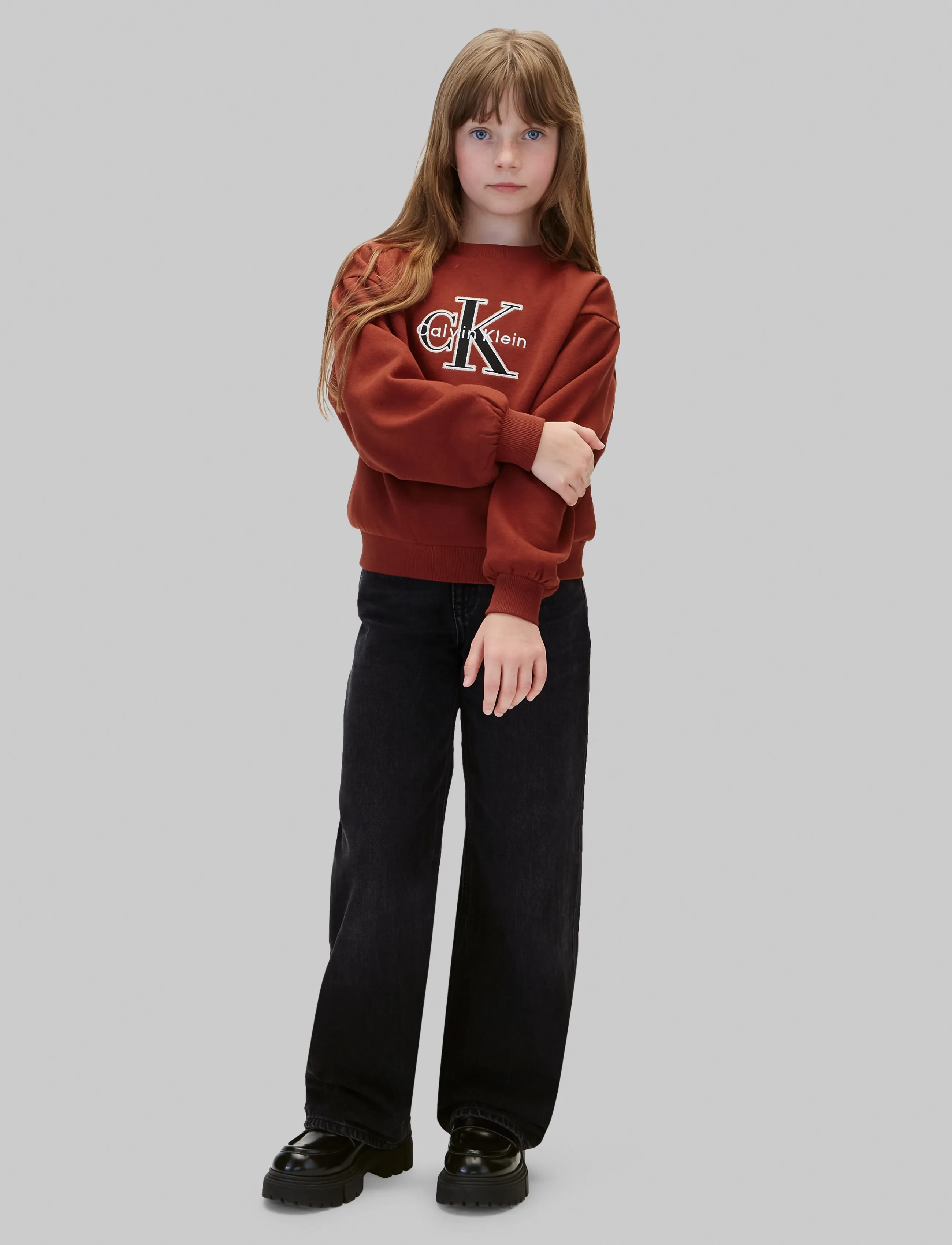 Calvin Klein - SEASONAL MONOLOGO CN SWEATSHIRT - fired brick - 3