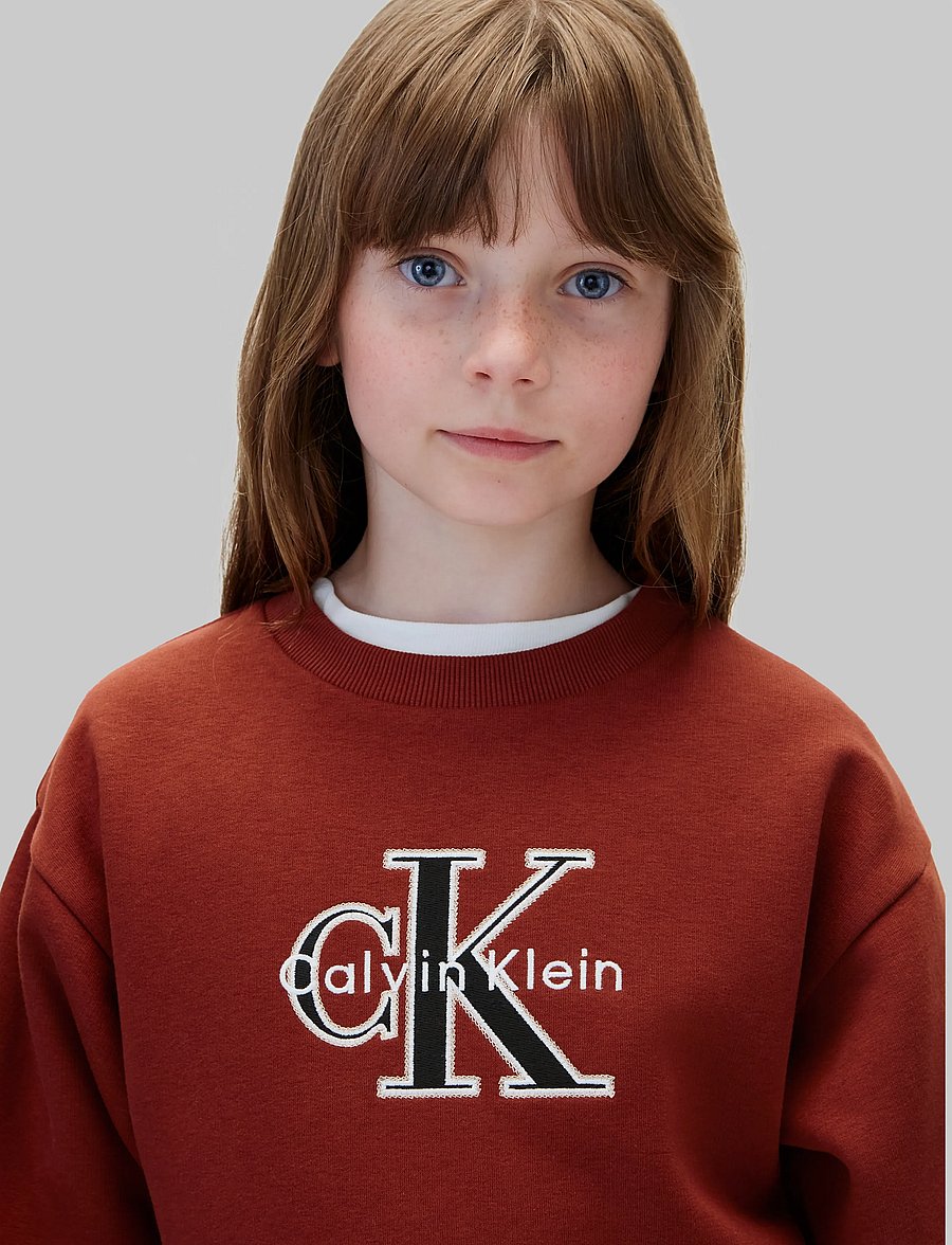 Calvin Klein - SEASONAL MONOLOGO CN SWEATSHIRT - dressipluusid - fired brick - 4