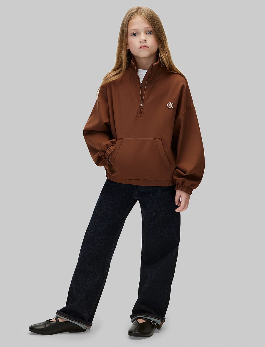 Calvin Klein - PUNTO HALF-ZIP - sweatshirts - rocky road - 0