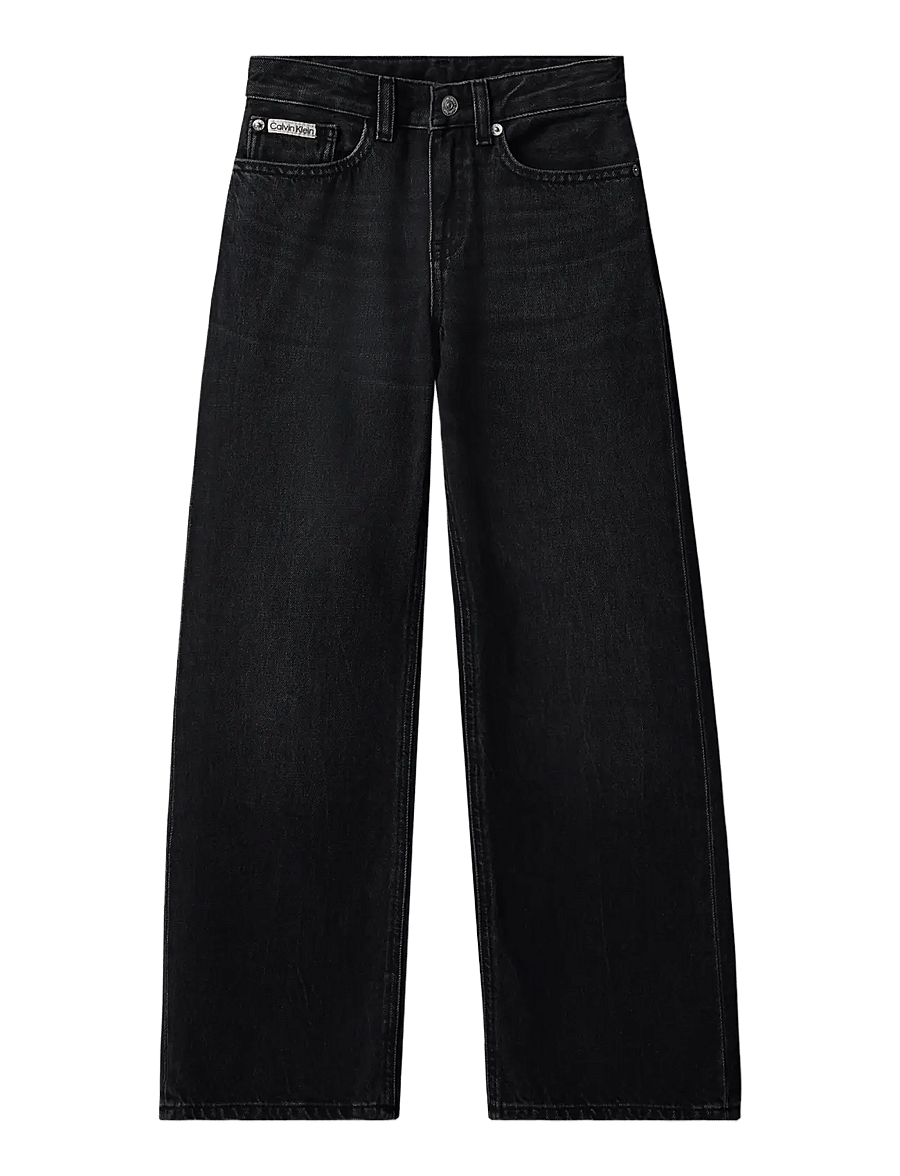 Calvin Klein - HR WIDE LEG DENIM BLACK - hosen mit weitem bein - denim black - 1