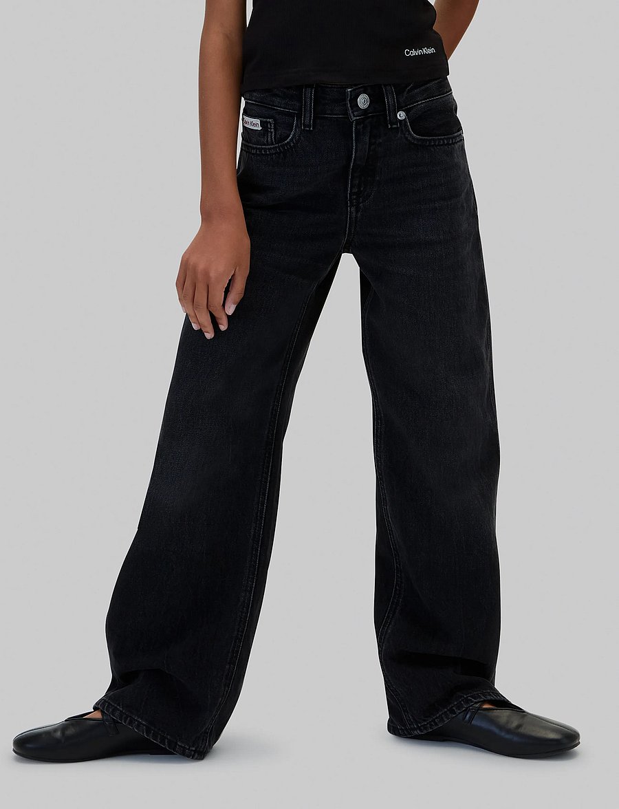 Calvin Klein - HR WIDE LEG DENIM BLACK - hosen mit weitem bein - denim black - 3