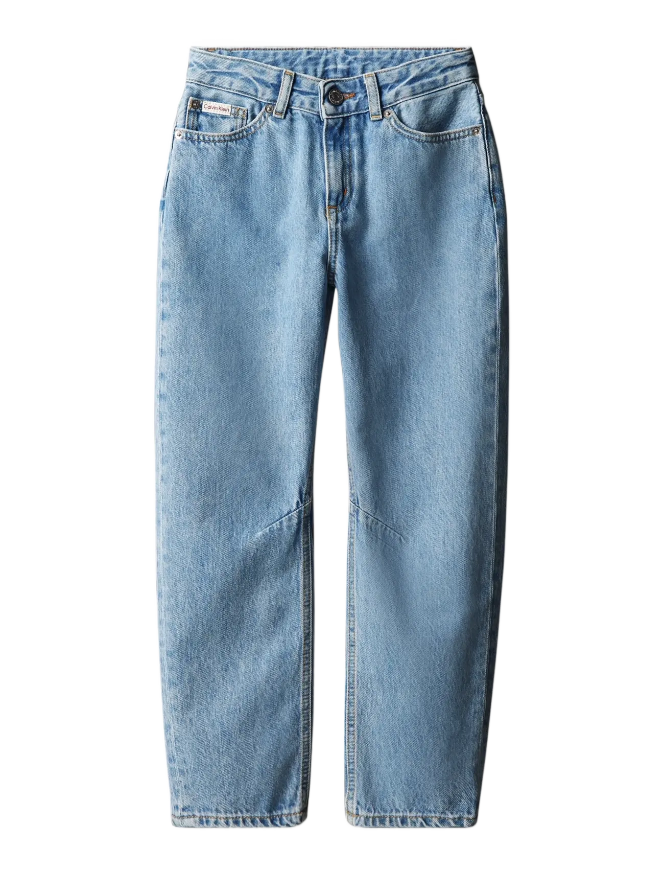 Calvin Klein HR BARREL LEG STONE MID BLUE - Back to school - STONE MID BLUE WASH / blue