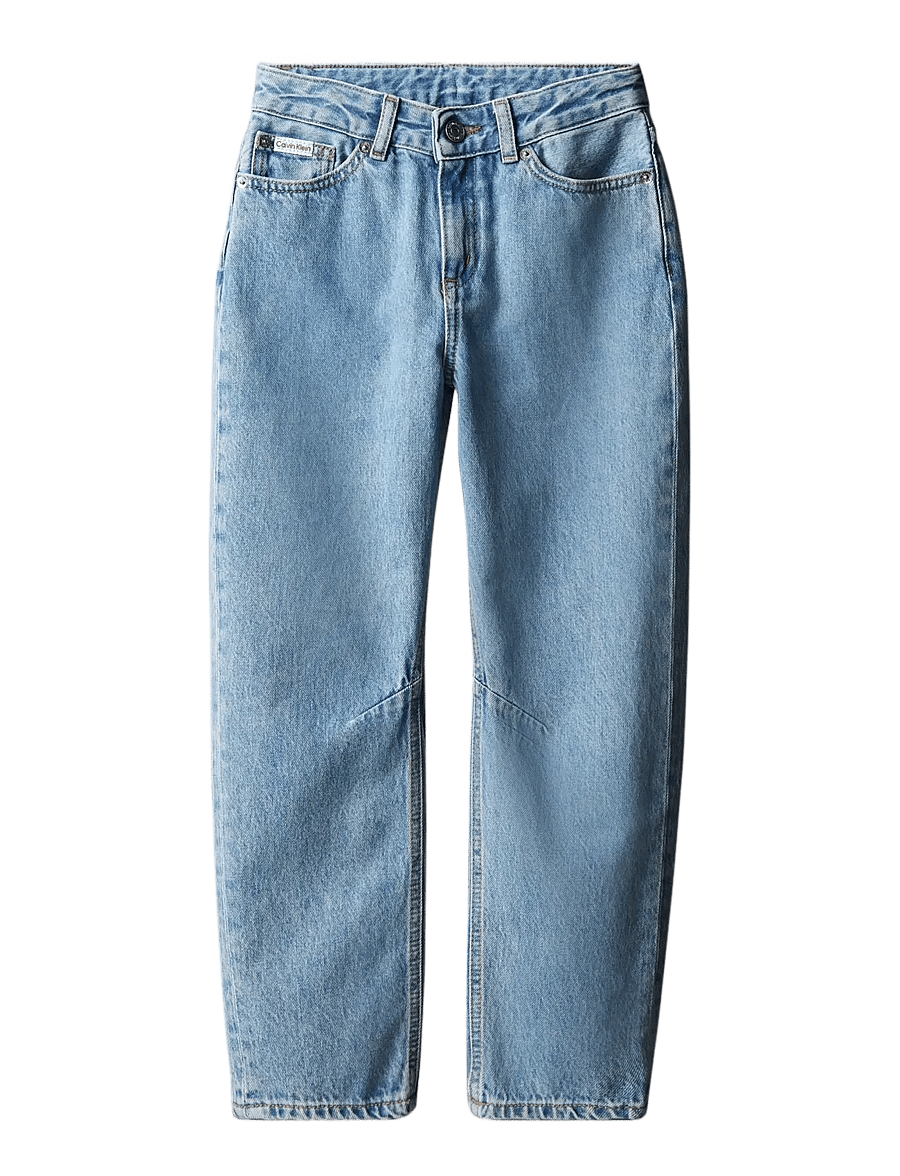 Calvin Klein - HR BARREL LEG STONE MID BLUE - hosen mit weitem bein - stone mid blue wash - 1