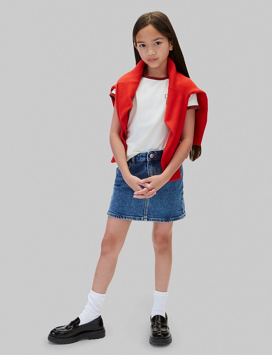 Calvin Klein - HERO DENIM SKIRT BECKFORD BLUE - teksaseelikud - beckford - 0