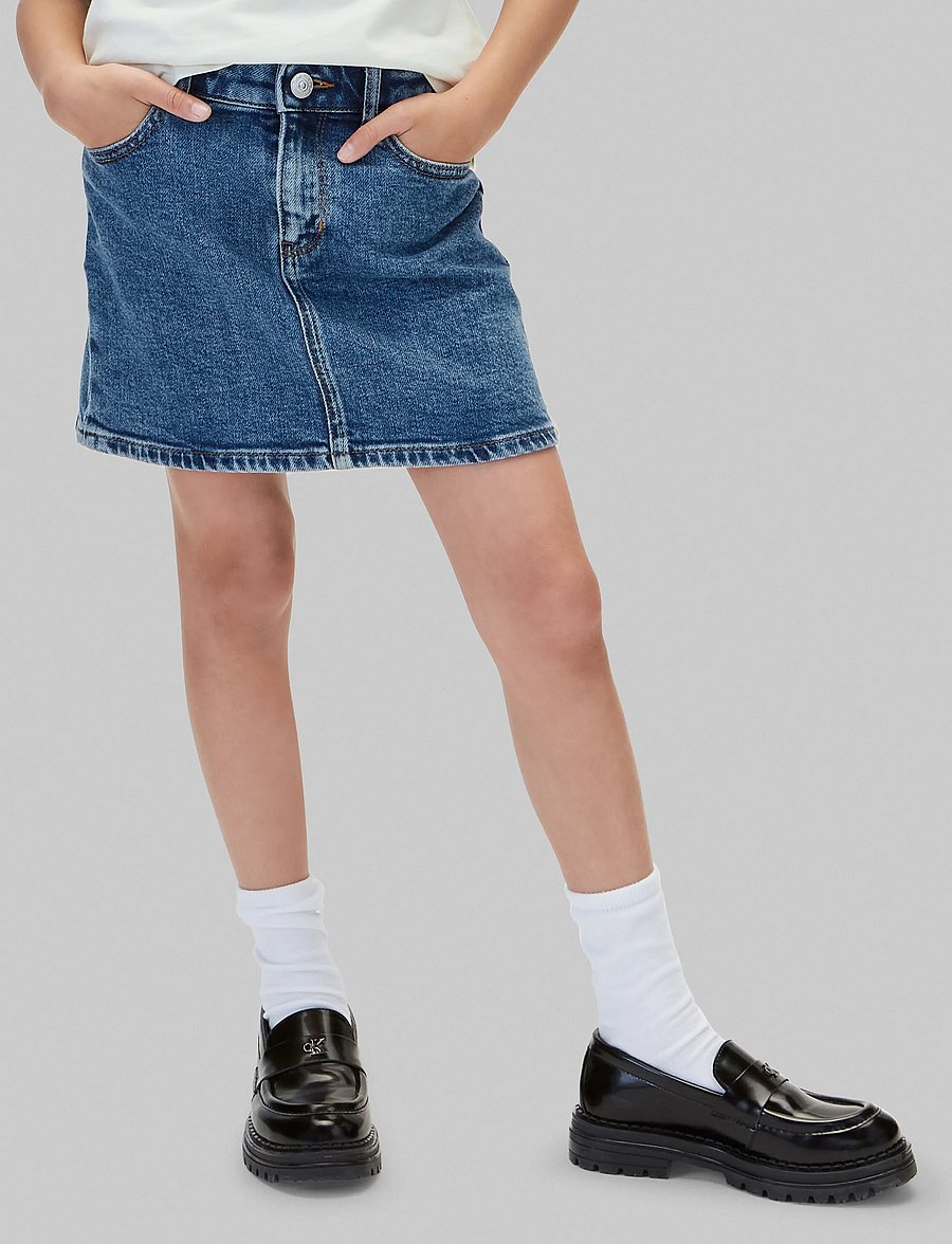 Calvin Klein - HERO DENIM SKIRT BECKFORD BLUE - teksaseelikud - beckford - 3