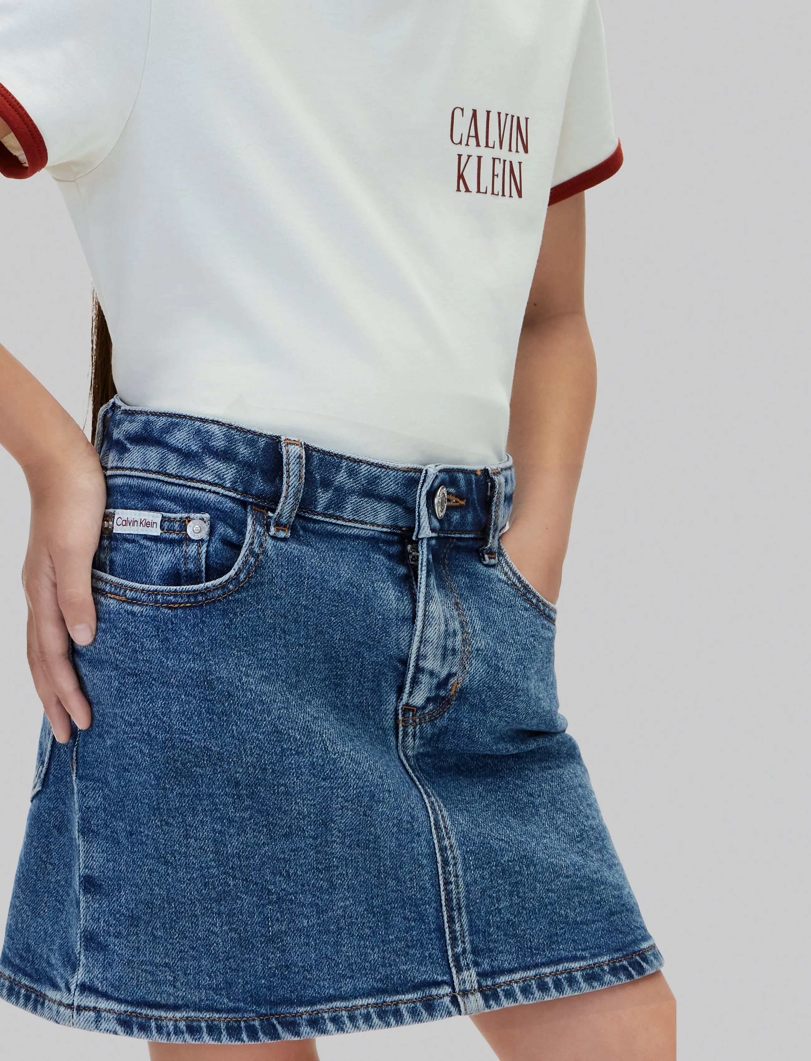 Calvin Klein - HERO DENIM SKIRT BECKFORD BLUE - beckford - 4