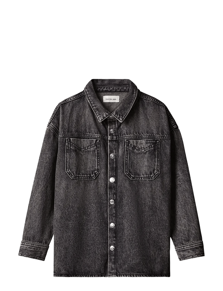 Calvin Klein - DENIM OVERSHIRT ONYX BLACK - denim jackets - onyx black - 1