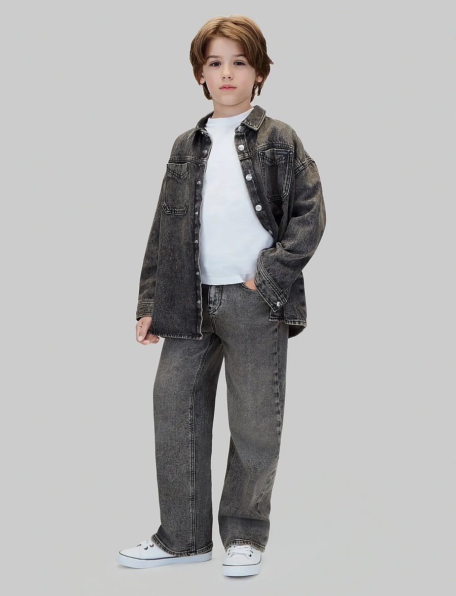Calvin Klein - DENIM OVERSHIRT ONYX BLACK - denim jackets - onyx black - 0