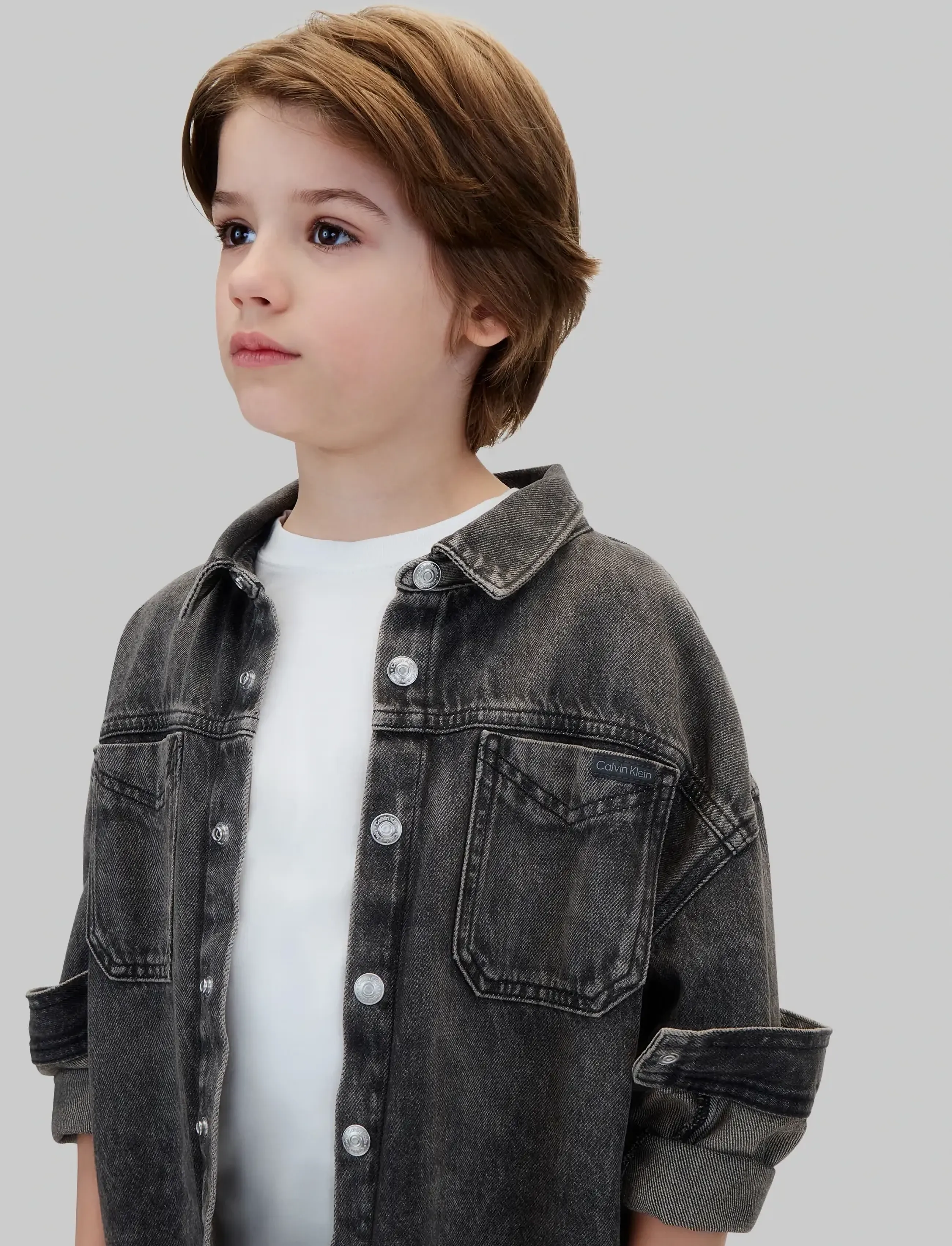 Calvin Klein - DENIM OVERSHIRT ONYX BLACK - denim jackets - onyx black - 4