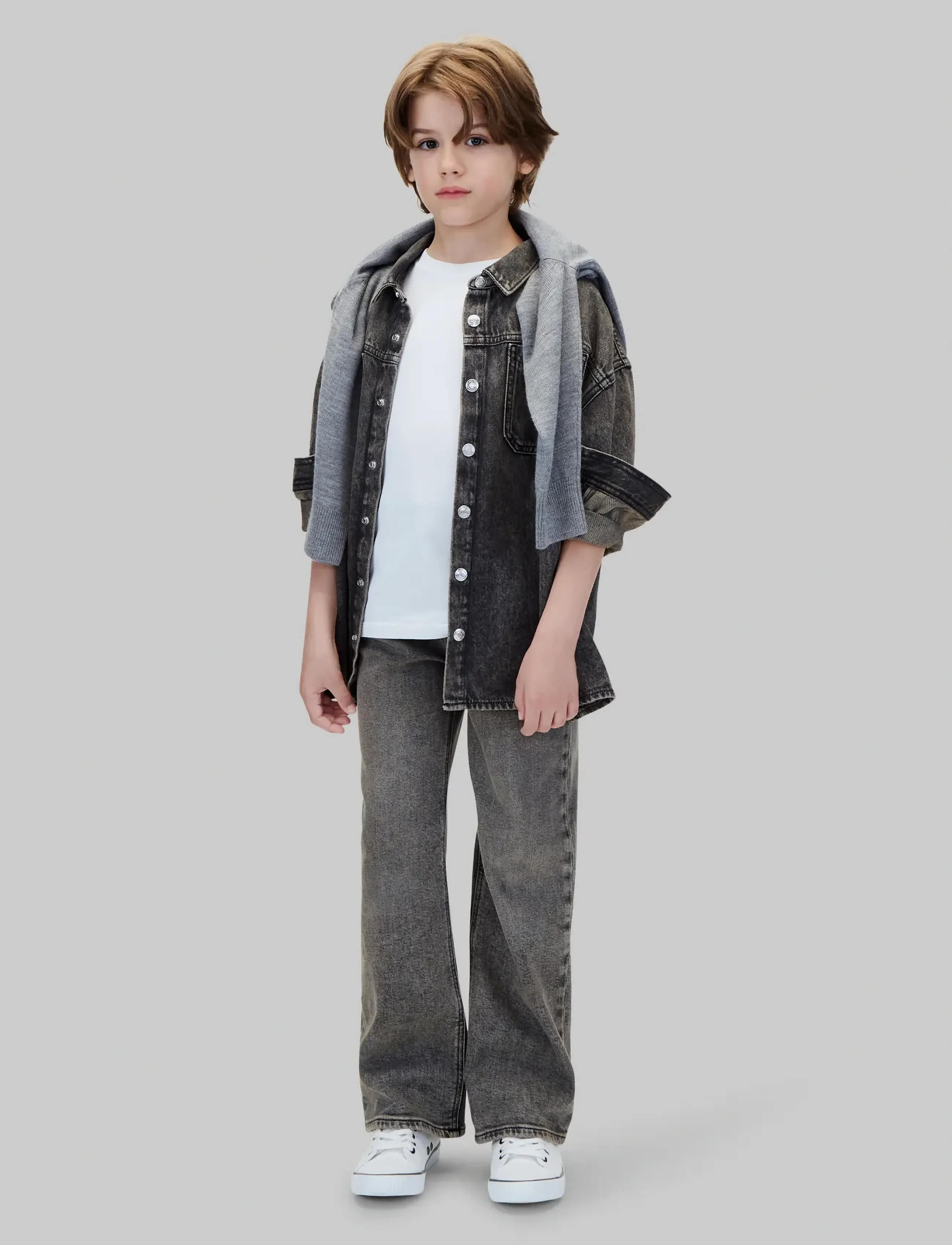 Calvin Klein - DENIM OVERSHIRT ONYX BLACK - denim jackets - onyx black - 5