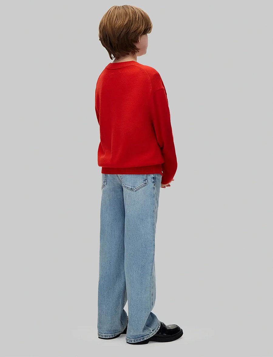 Calvin Klein - CK MERINO OVERSIZED SWEATER - stickade tröjor - goji berry - 2