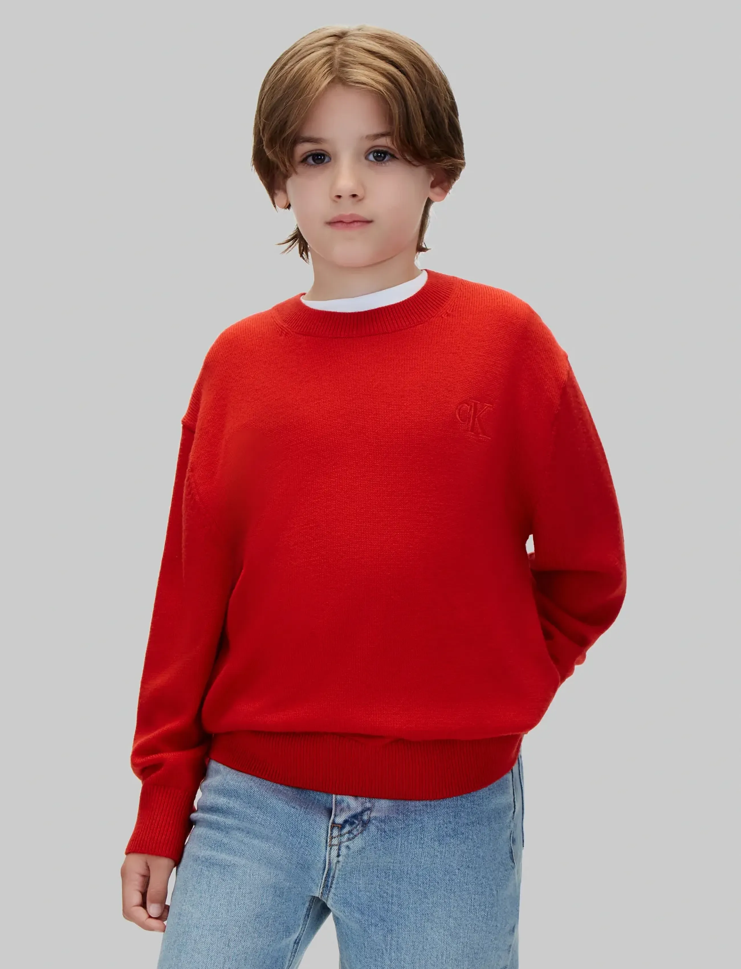 Calvin Klein - CK MERINO OVERSIZED SWEATER - stickade tröjor - goji berry - 3