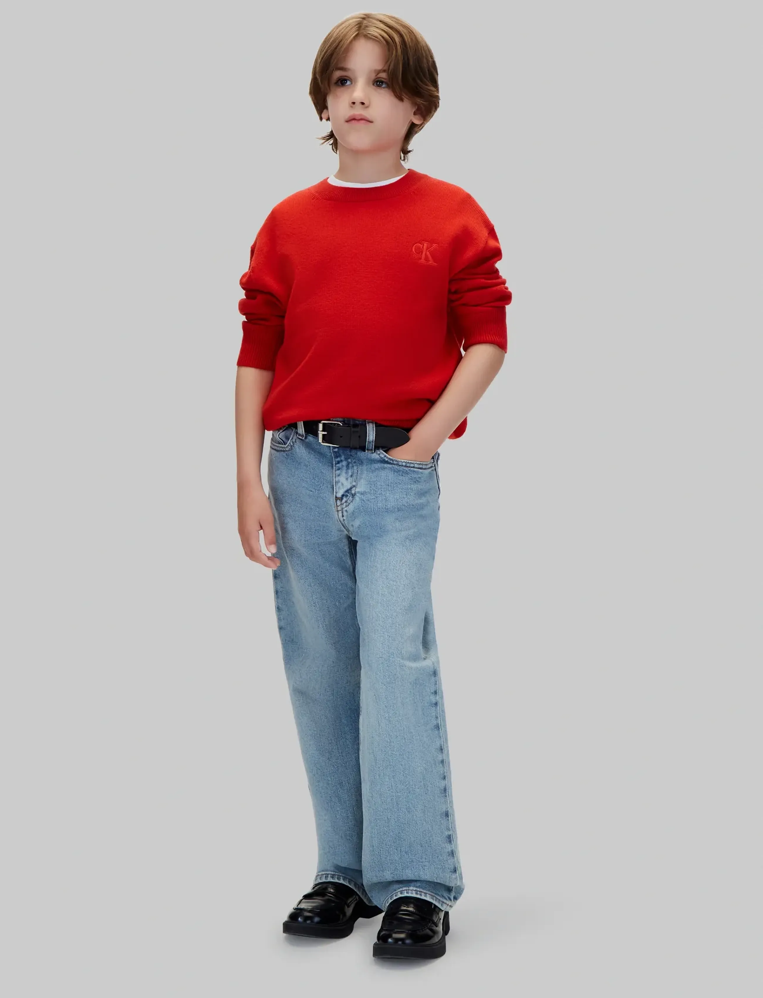 Calvin Klein - CK MERINO OVERSIZED SWEATER - stickade tröjor - goji berry - 5