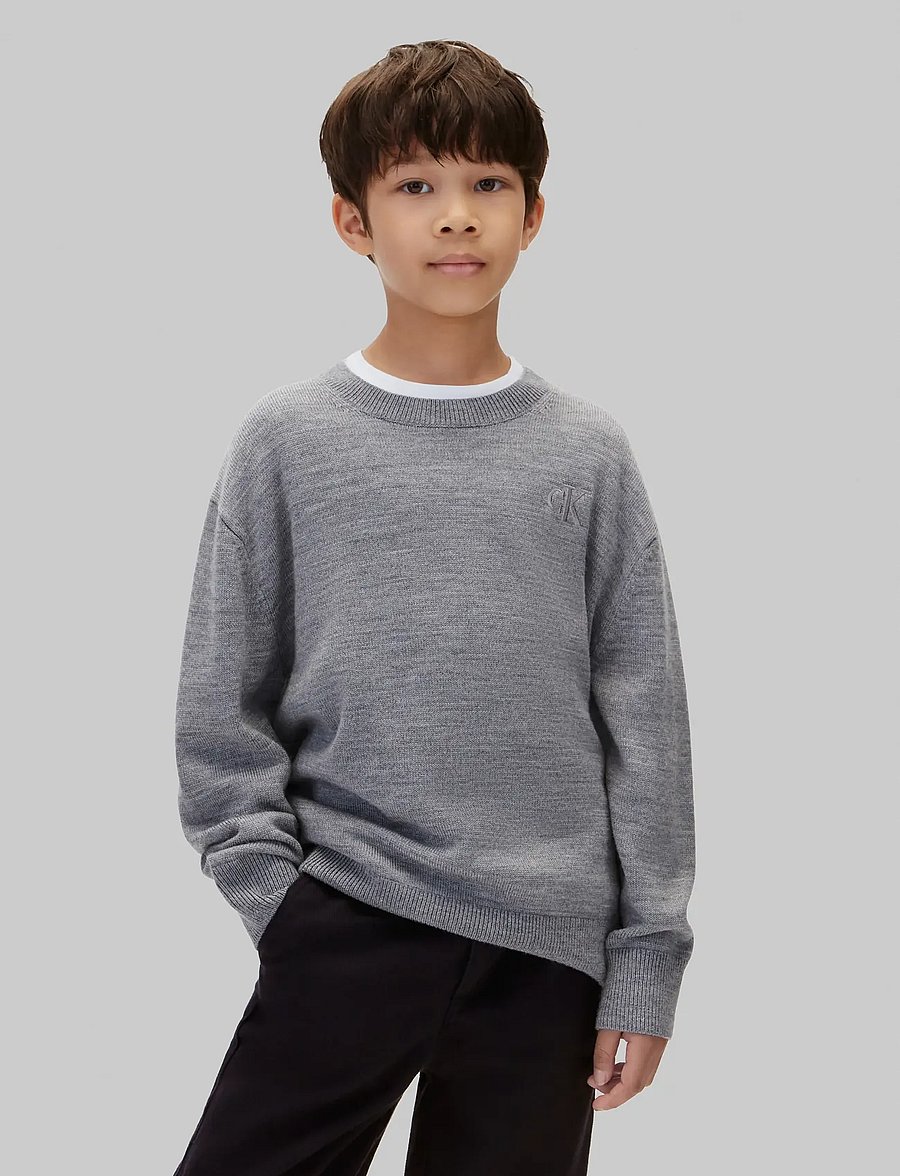 Calvin Klein - CK MERINO OVERSIZED SWEATER - trøjer - medium grey heather - 0