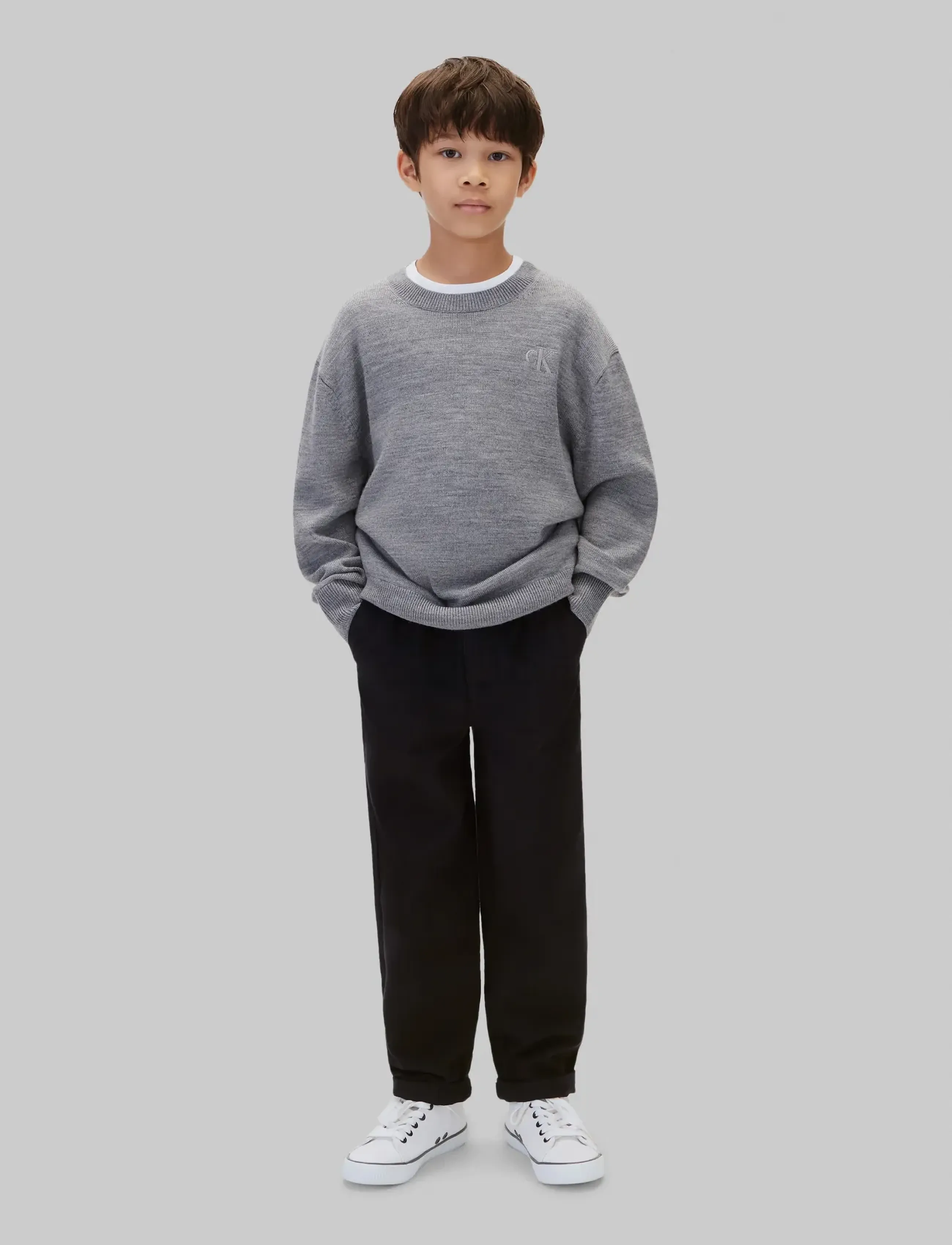 Calvin Klein - CK MERINO OVERSIZED SWEATER - medium grey heather - 3