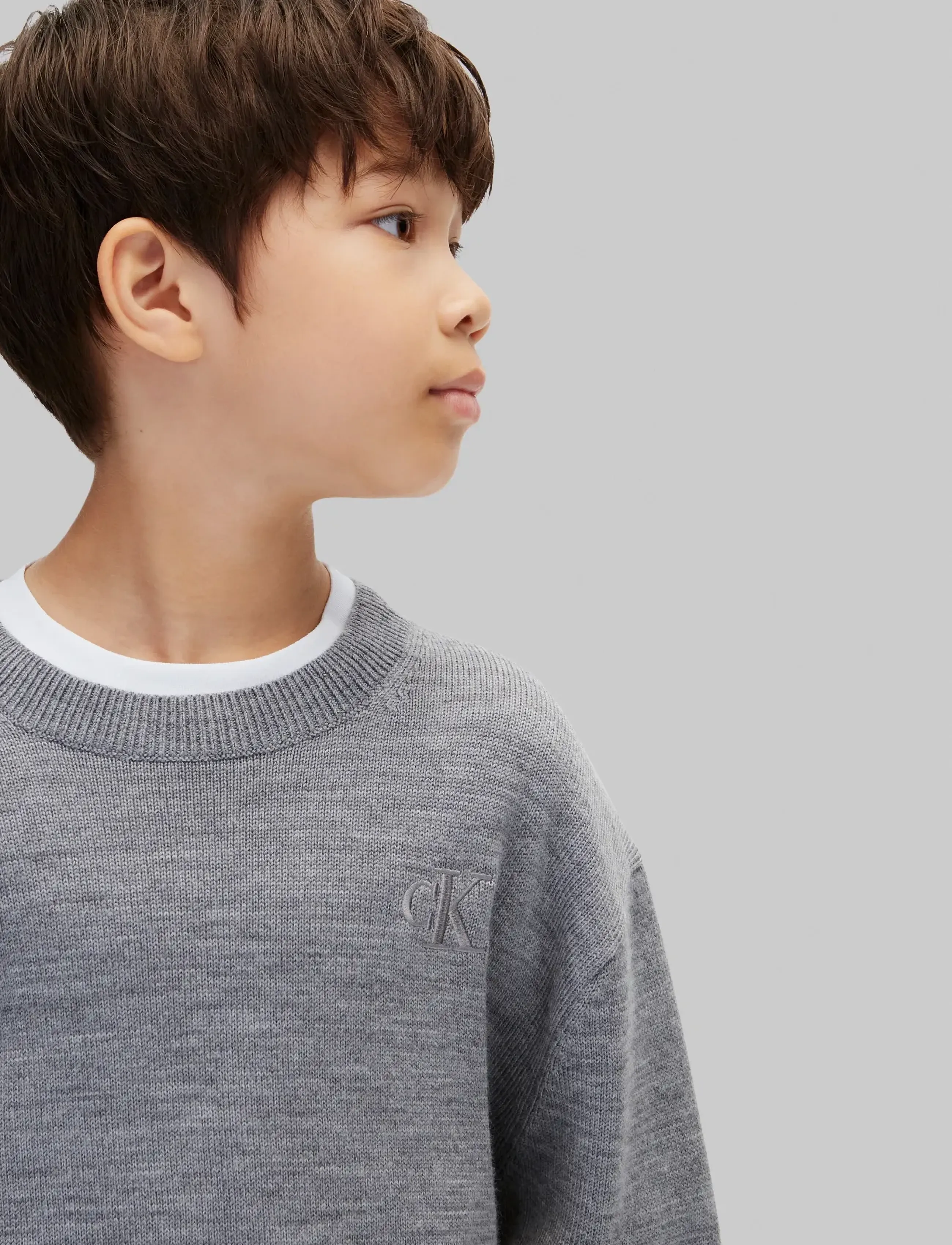 Calvin Klein - CK MERINO OVERSIZED SWEATER - medium grey heather - 4