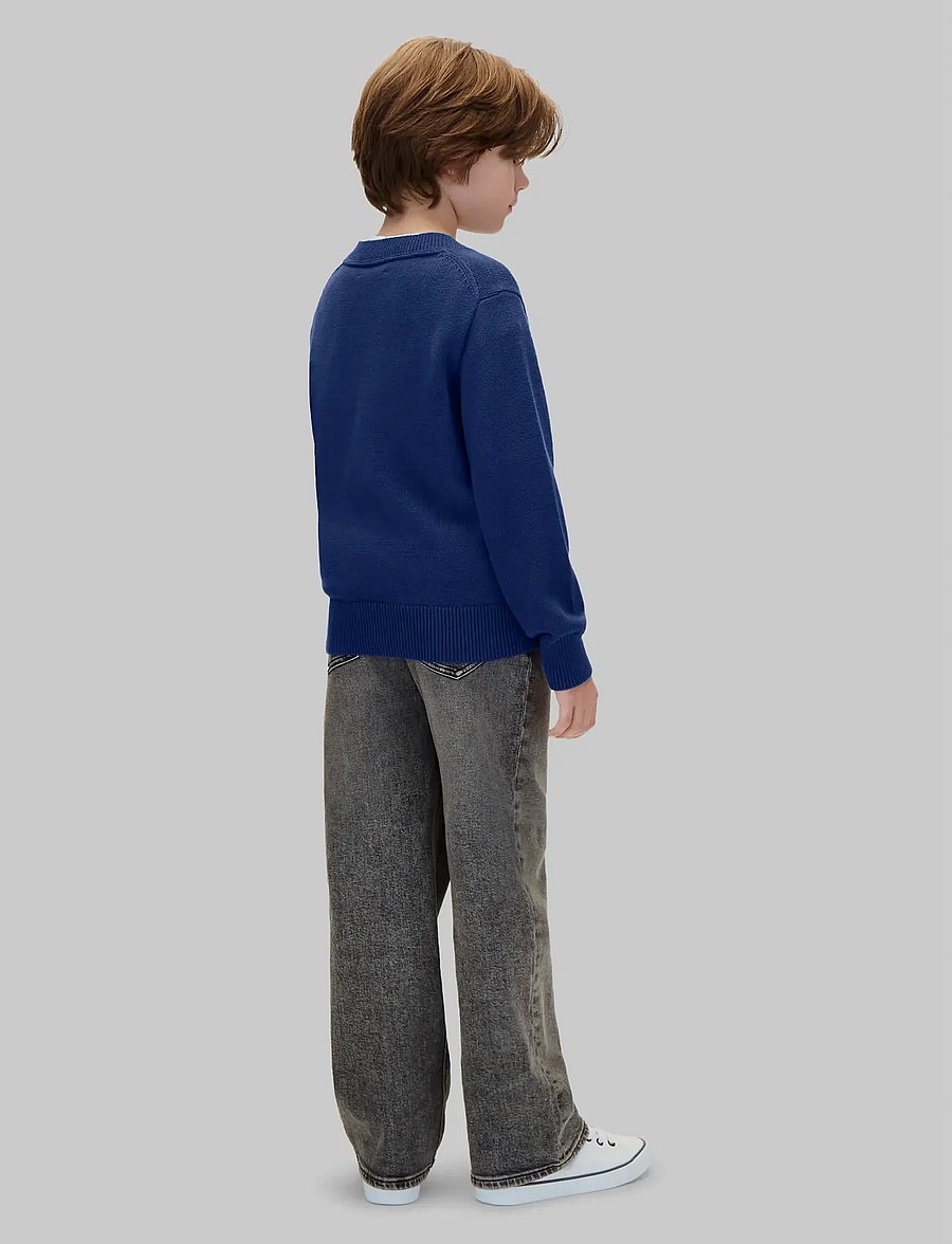 Calvin Klein - CK LOGO INTARSIA SWEATER - jumpers - estate blue - 2