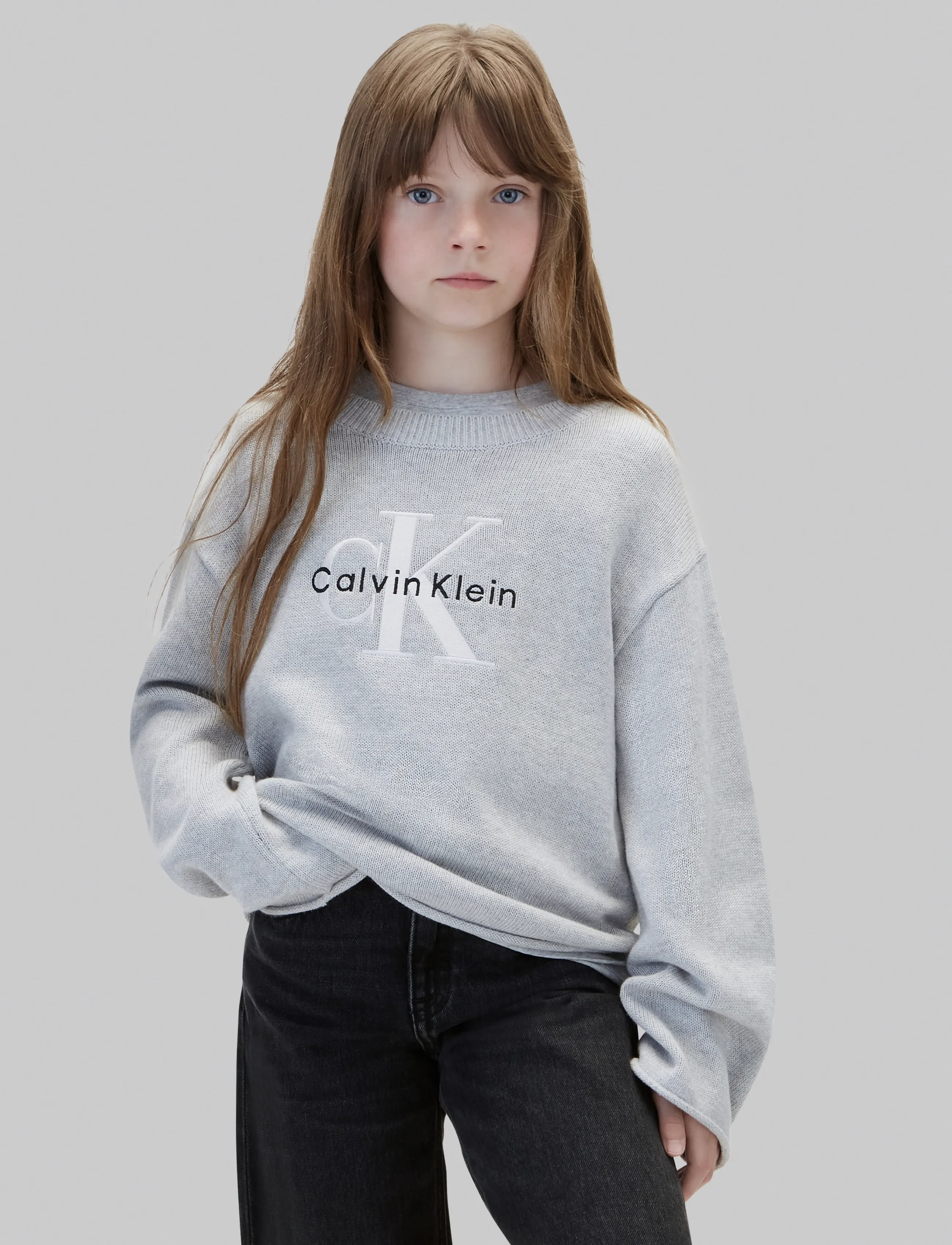 Calvin Klein - MONOLOGO CN SWEATER - snow heather - 3