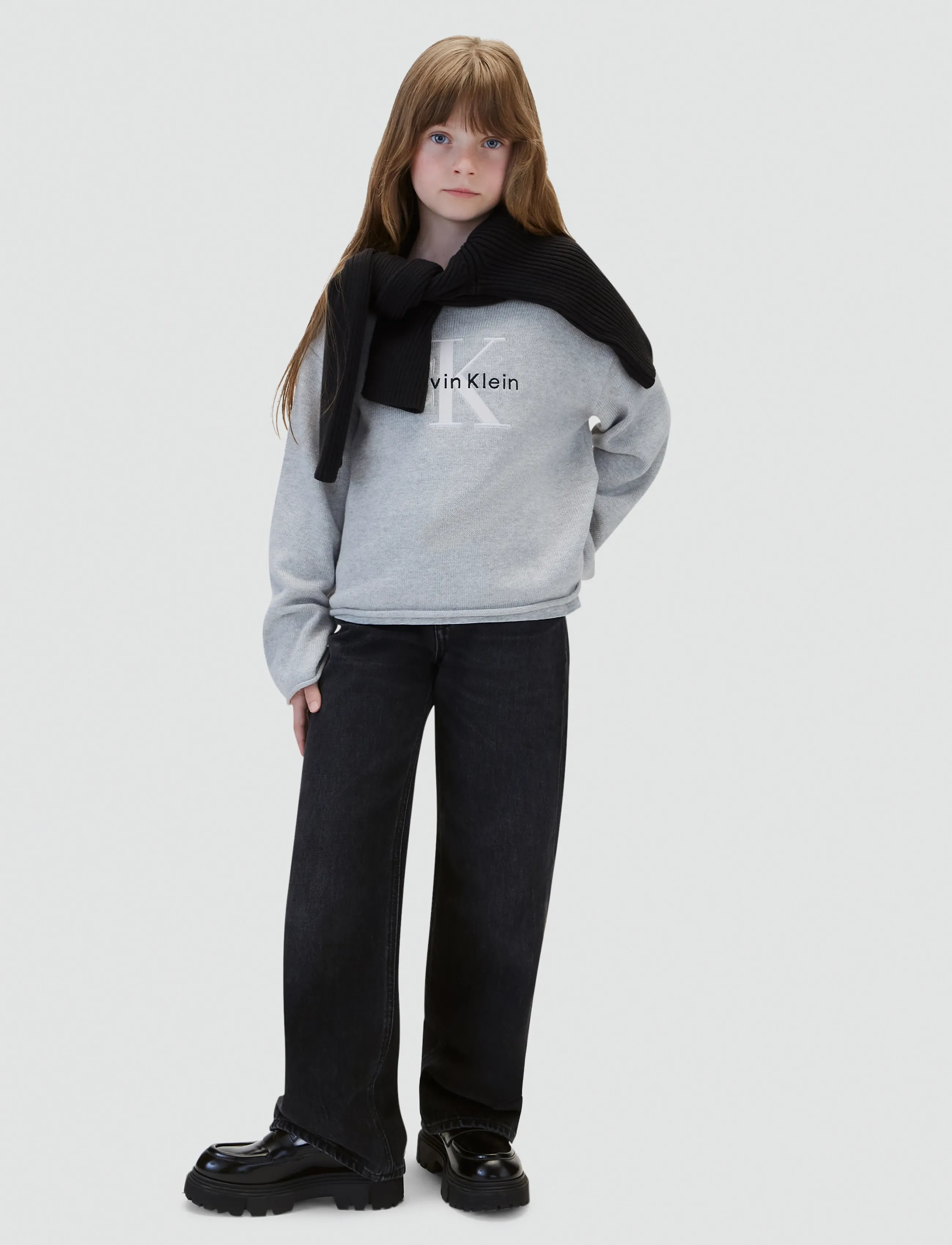 Calvin Klein - MONOLOGO CN SWEATER - snow heather - 5