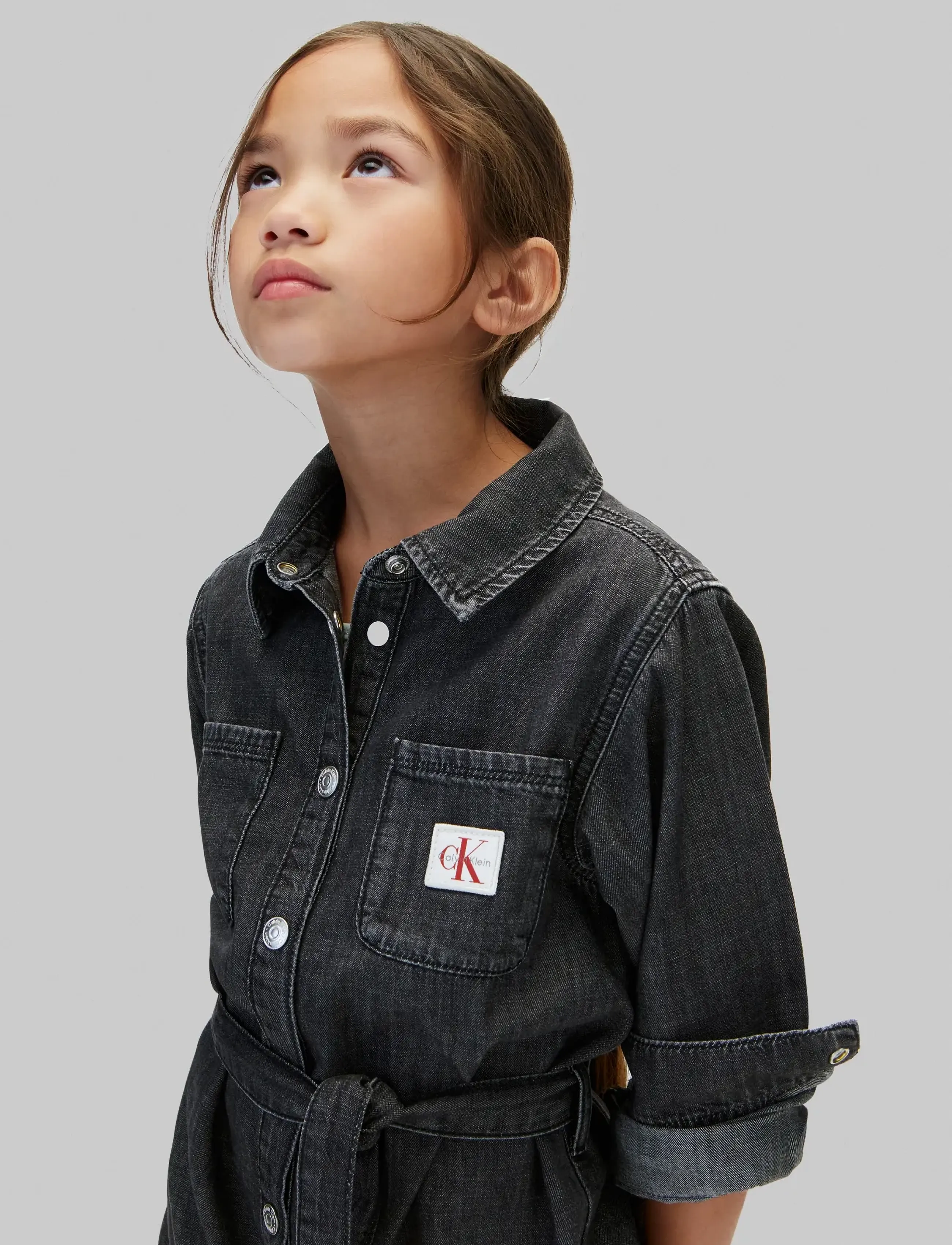 Calvin Klein - DENIM SHIRT DRESS LS  BLACK - washed black - 4