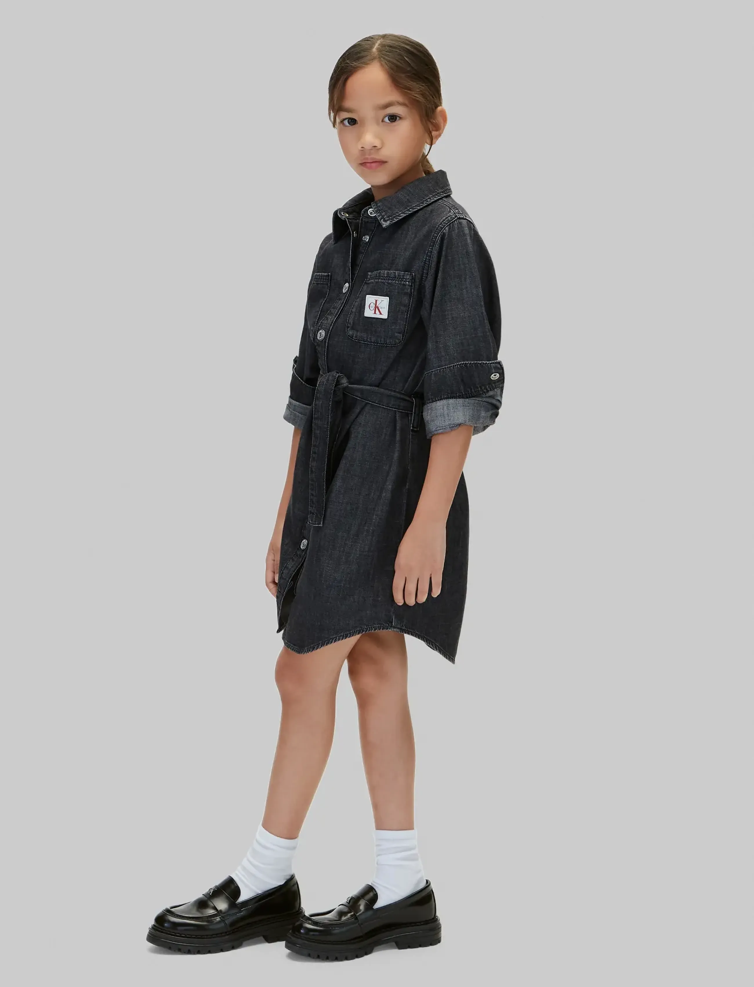 Calvin Klein - DENIM SHIRT DRESS LS  BLACK - washed black - 5