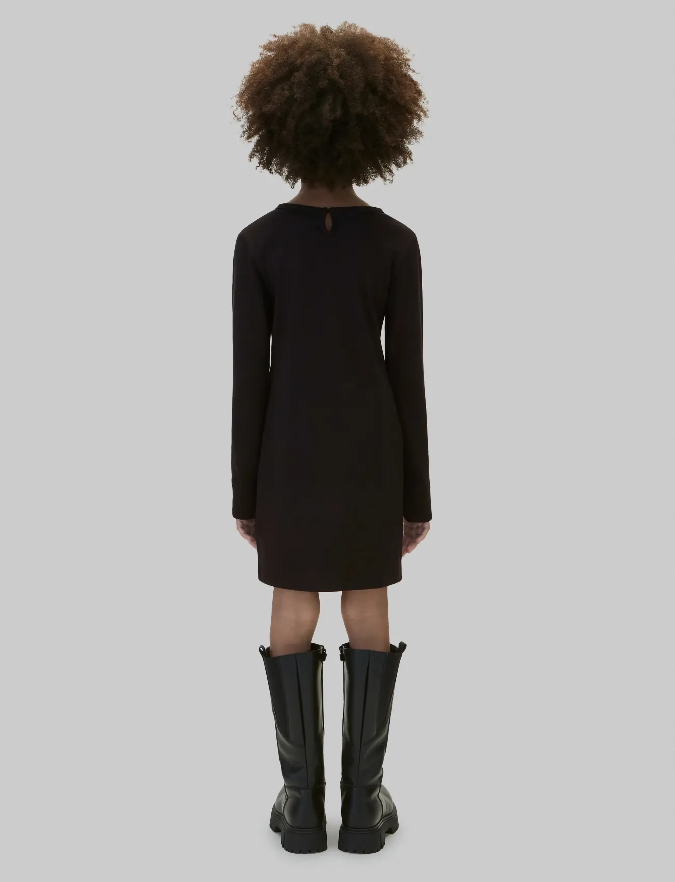 Calvin Klein - MONOLOGO BADGE RIB LS DRESS - pvh black - 2