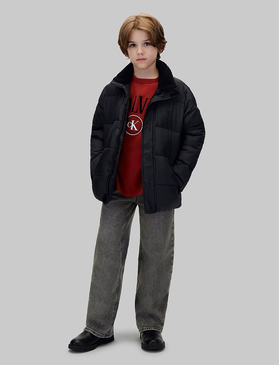 Calvin Klein - SHERPA COLLAR PUFFER - vinterjackor - pvh black - 0