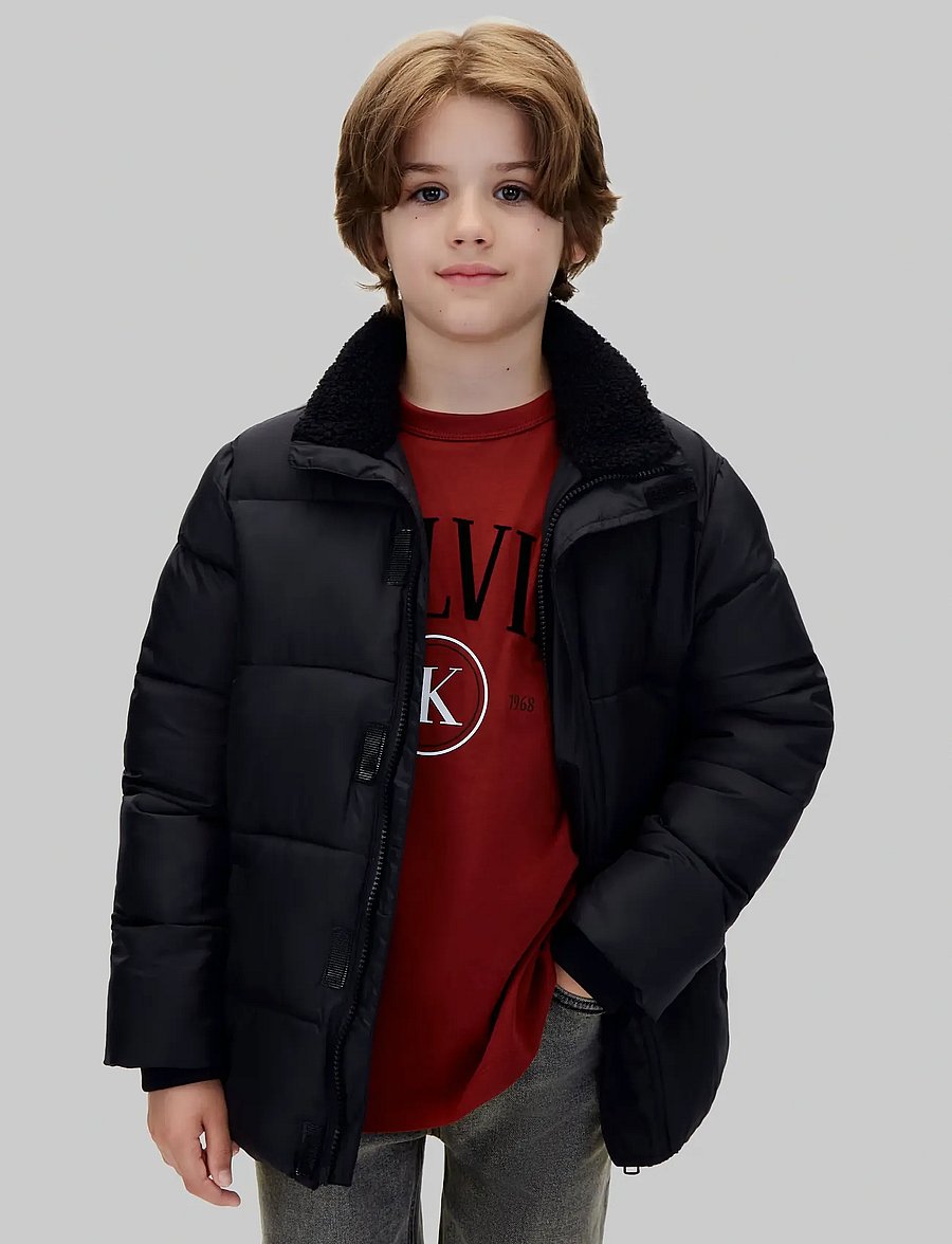 Calvin Klein - SHERPA COLLAR PUFFER - vinterjackor - pvh black - 4