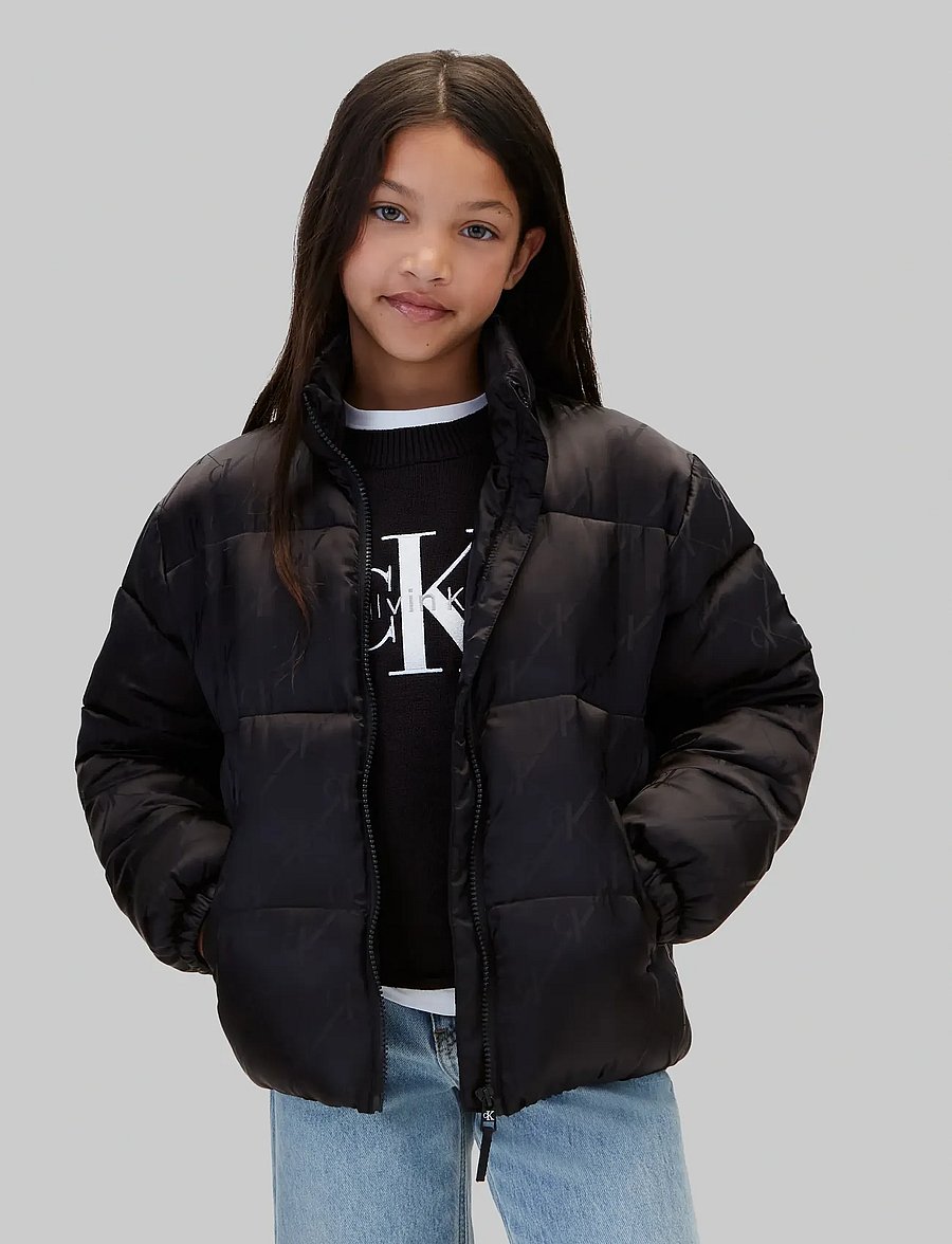 Calvin Klein - CK LOGO JACQUARD AOP PUFFER JKT - ck black aop - 0