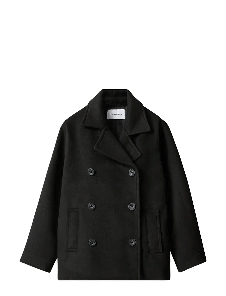 Calvin Klein - WOOL-LIKE PEACOAT - mäntel - pvh black - 1