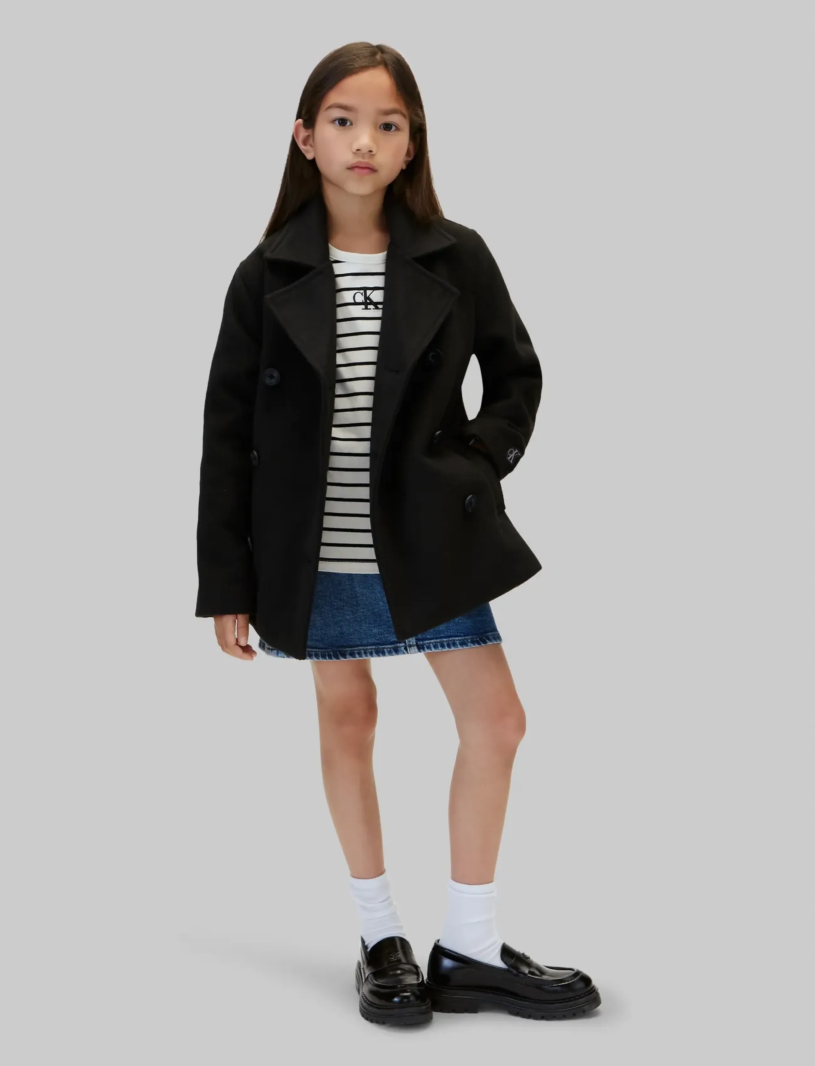 Calvin Klein - WOOL-LIKE PEACOAT - mäntel - pvh black - 0