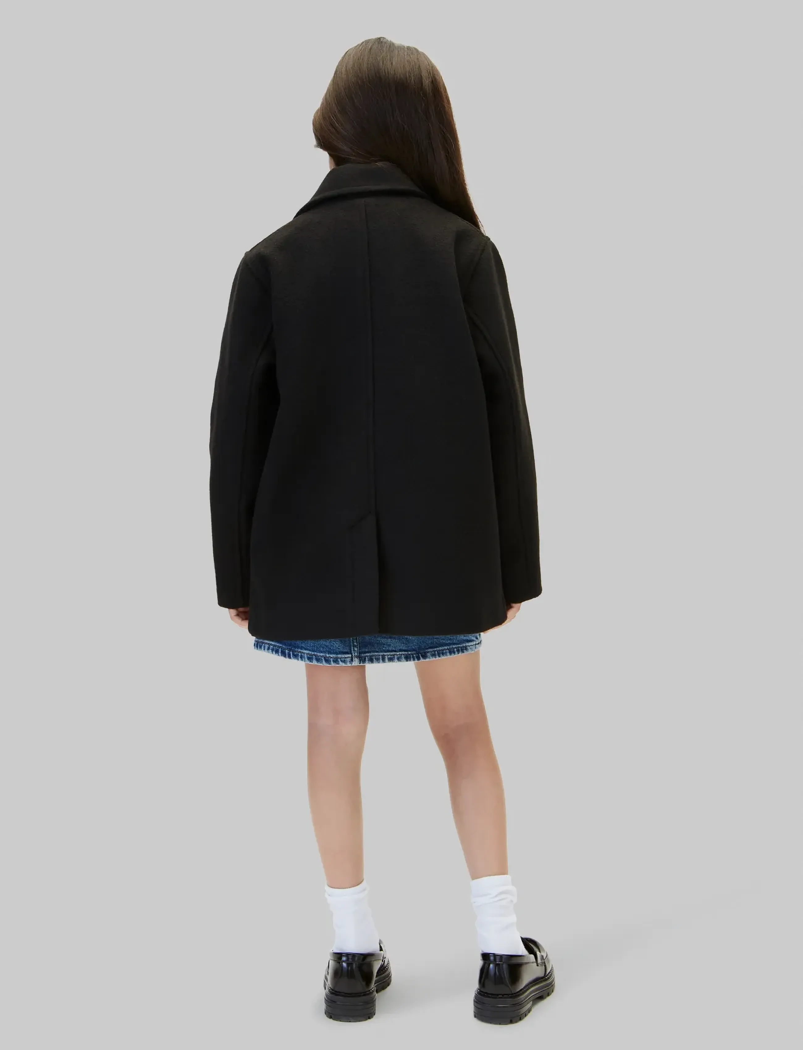 Calvin Klein - WOOL-LIKE PEACOAT - mäntel - pvh black - 2